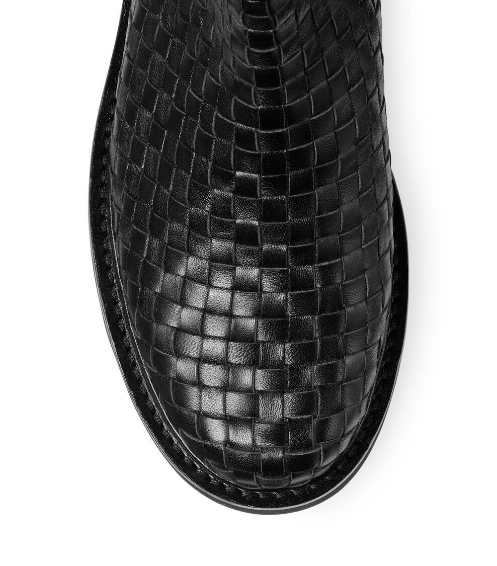 Stuart Weitzman 5050 LIFT WOVEN BOOT BLACK S5923WOSBLK