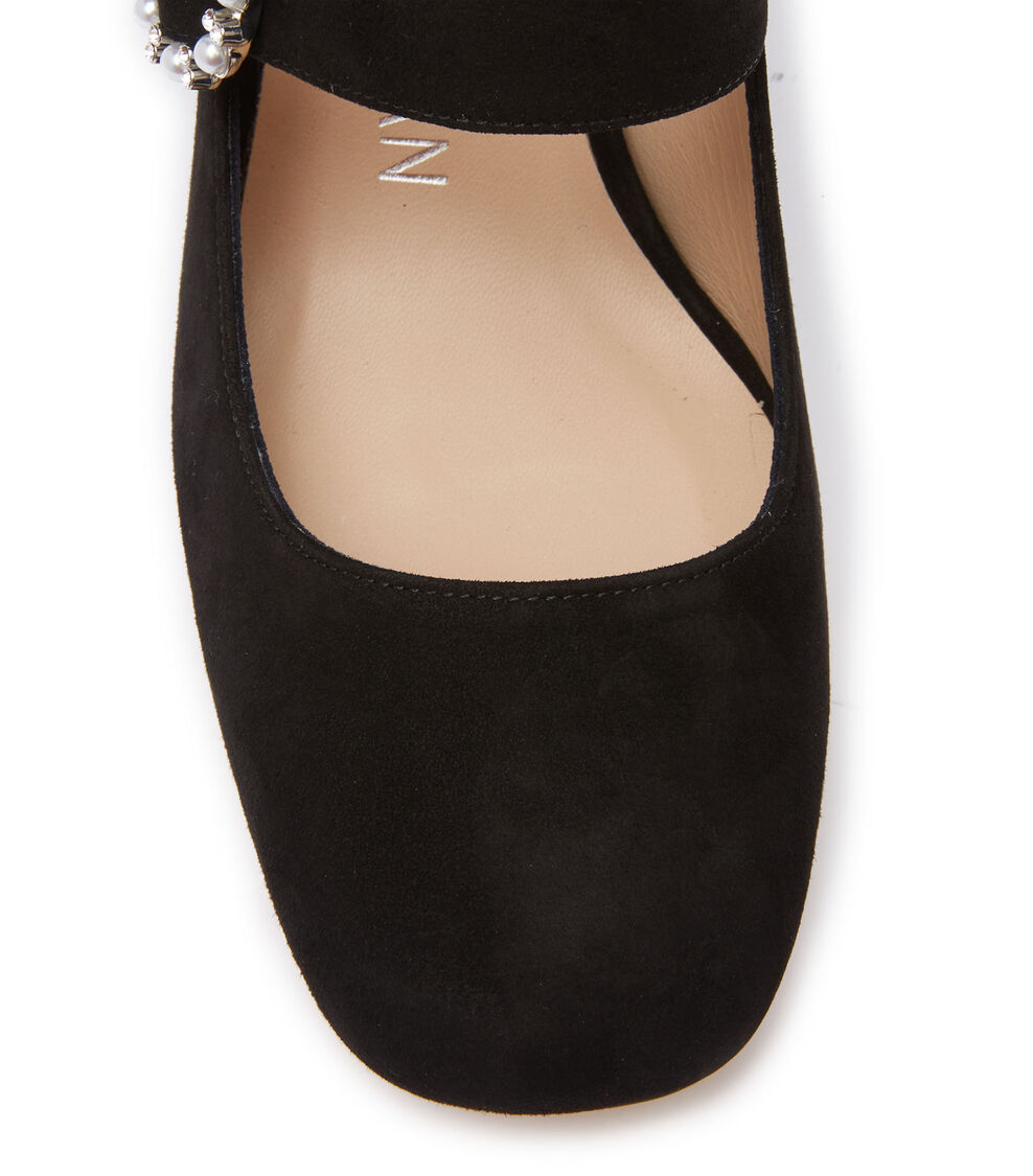 Stuart Weitzman STUART PEARL BUCKLE 60 PUMP SCHWARZ SB930SUEBLK