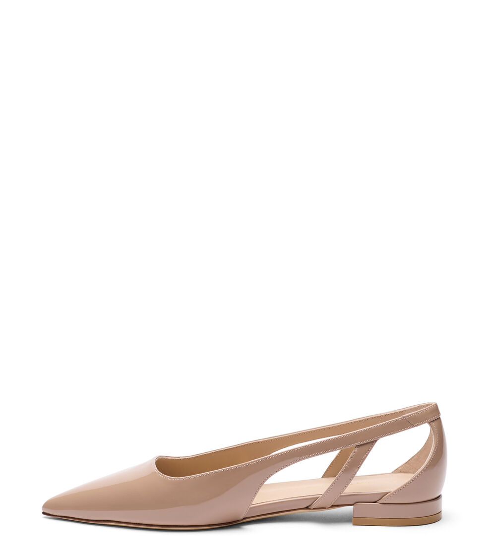 Stuart Weitzman STUART POWER CUTOUT FLAT FAWN SM479PATFWN