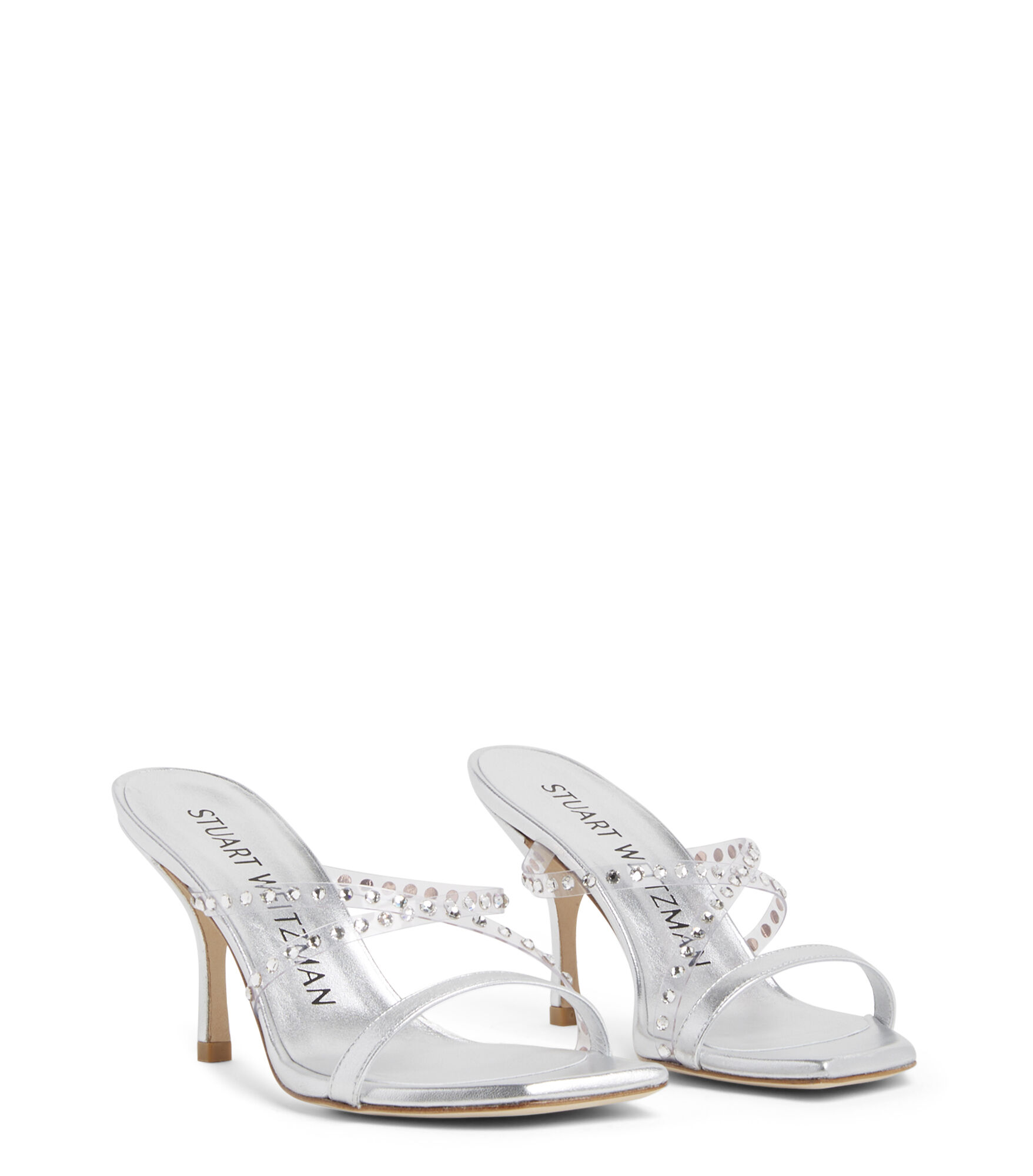 STRAPEZE CRYSTAL 85 SLIDE in CLEAR for Women Stuart Weitzman