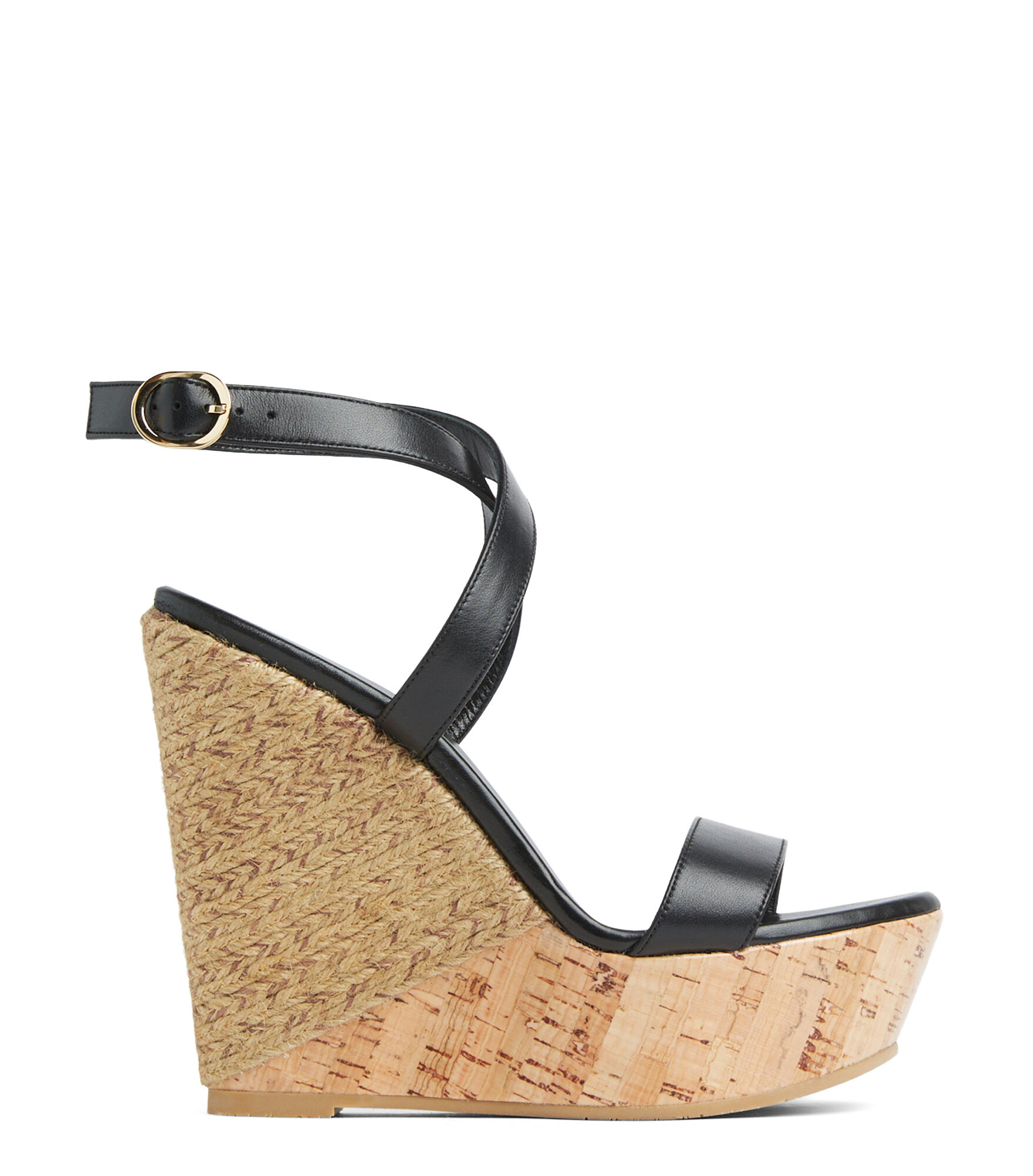 5050 WEDGE SANDAL in BLACK for Women Stuart Weitzman
