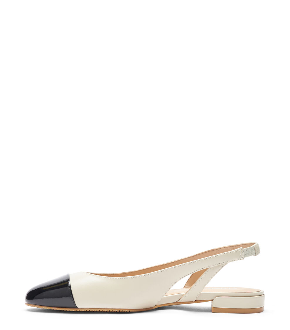 Stuart Weitzman SLEEK SLINGBACK Stuart Weitzman SLEEK SLINGBACK OAT/BLACK SC667SCPT2M