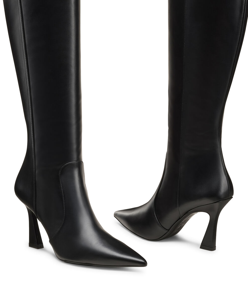 Stuart Weitzman VINNIE ZIP BOOT 85 BLACK SM583SMOBLK