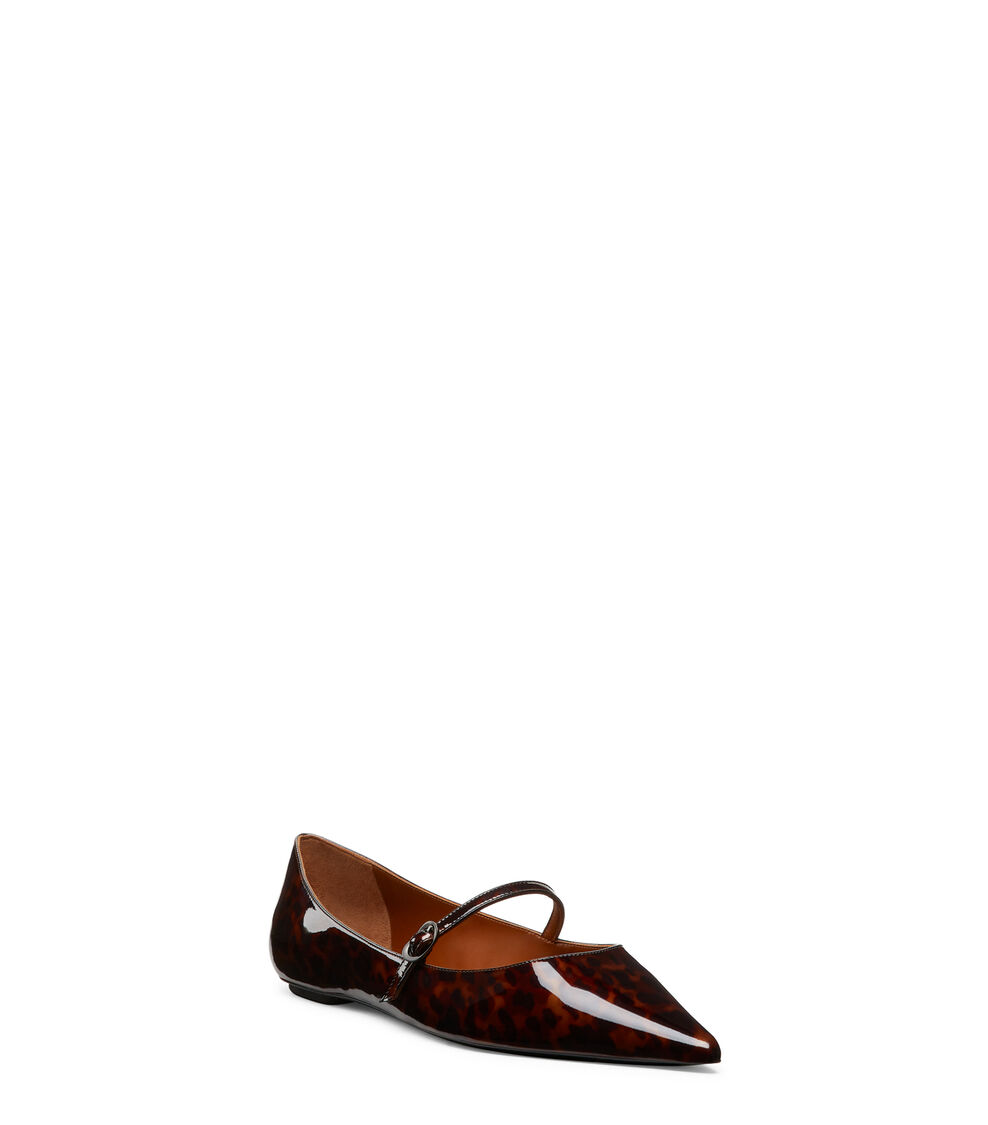 Stuart Weitzman EMILIA MARY JANE FLAT DARK BROWN SK284GORDBR