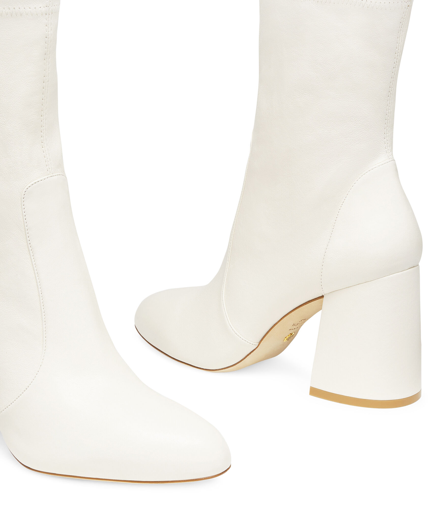 FLAREBLOCK 85 STRETCH BOOTIE in CREMA da Donna Stuart Weitzman