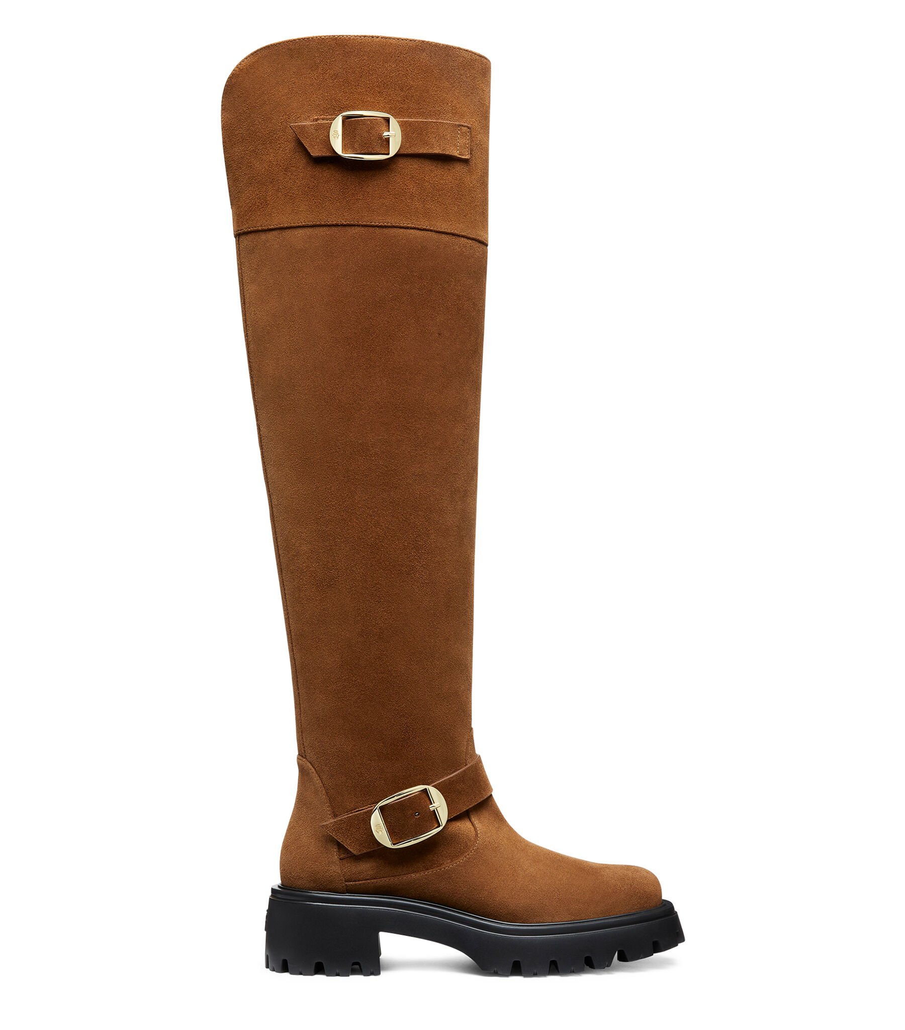 Tall brown leather boots top
