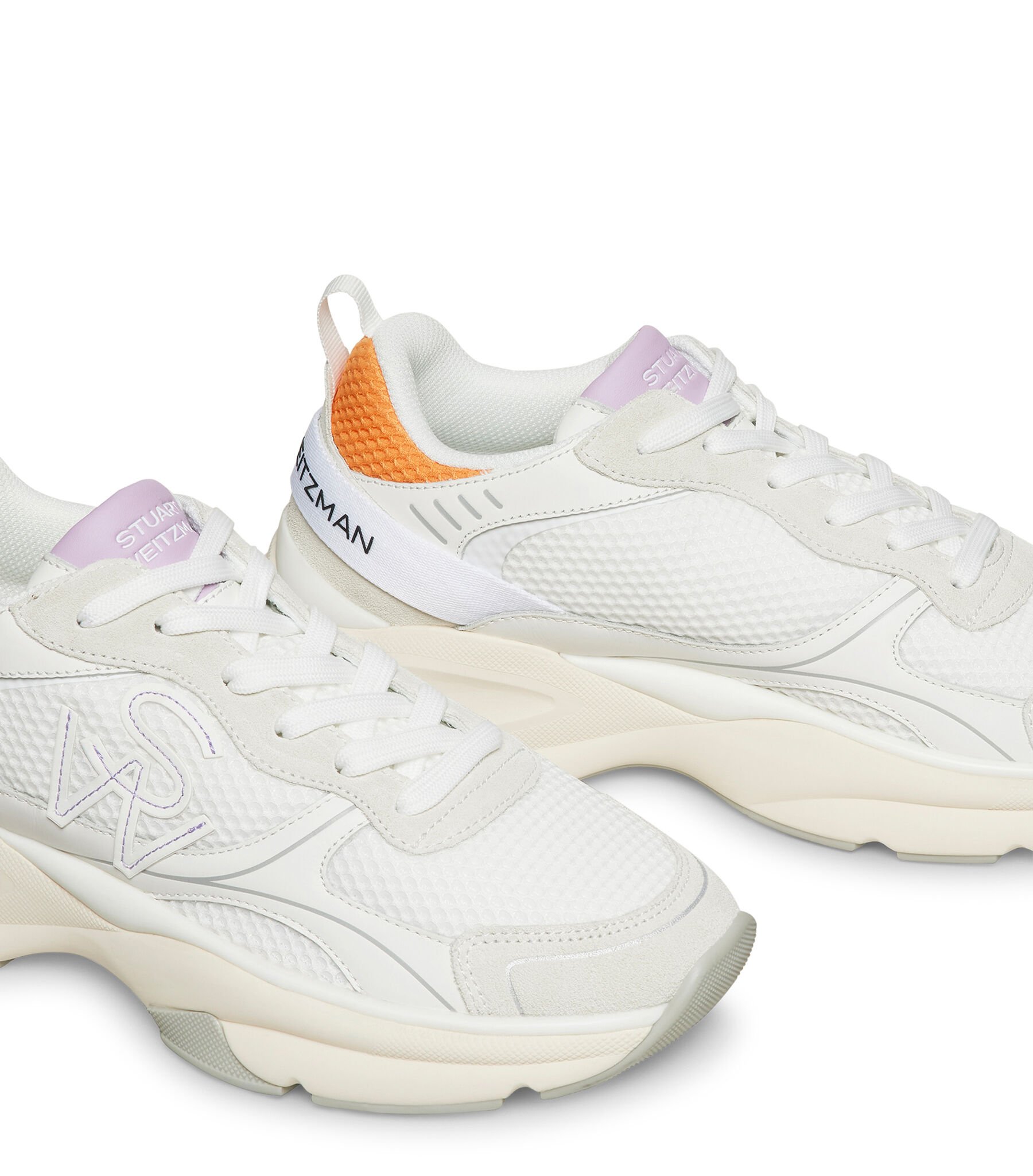 STUART WEITZMAN SWレースアップトレーナー SW TRAINER in WHITE/BLACK/GREY for Women | Stuart Weitzman®