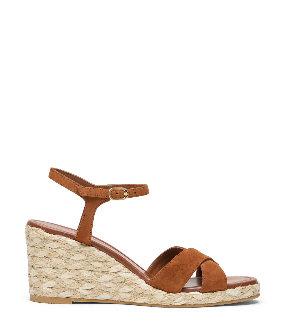Stuart Weitzman DAYNA ESPADRILLE WEDGE LUXE SADDLE/NATURAL SL015SDJXX2