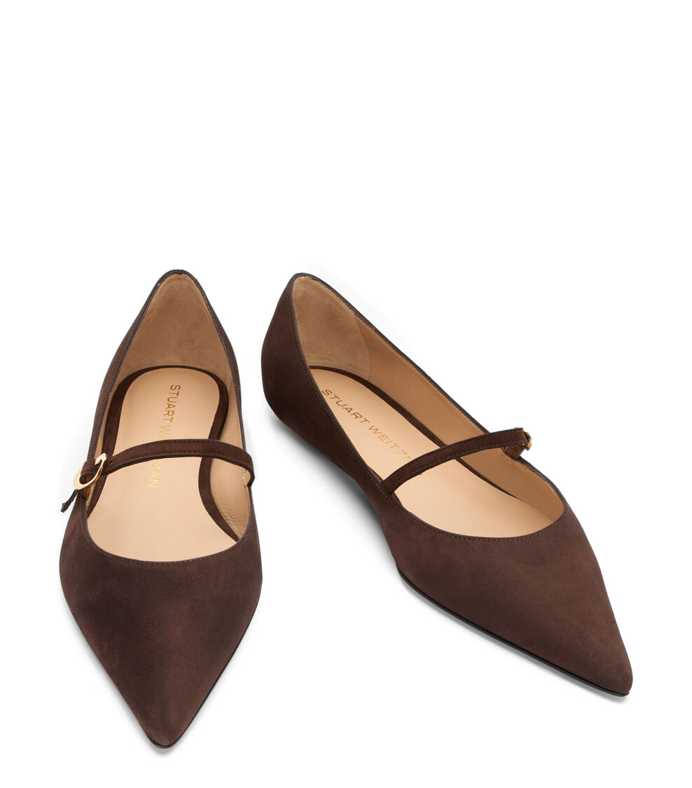 Stuart Weitzman EMILIA MARY JANE FLAT Stuart Weitzman EMILIA MARY JANE FLAT WALNUT SG877SUEWAL