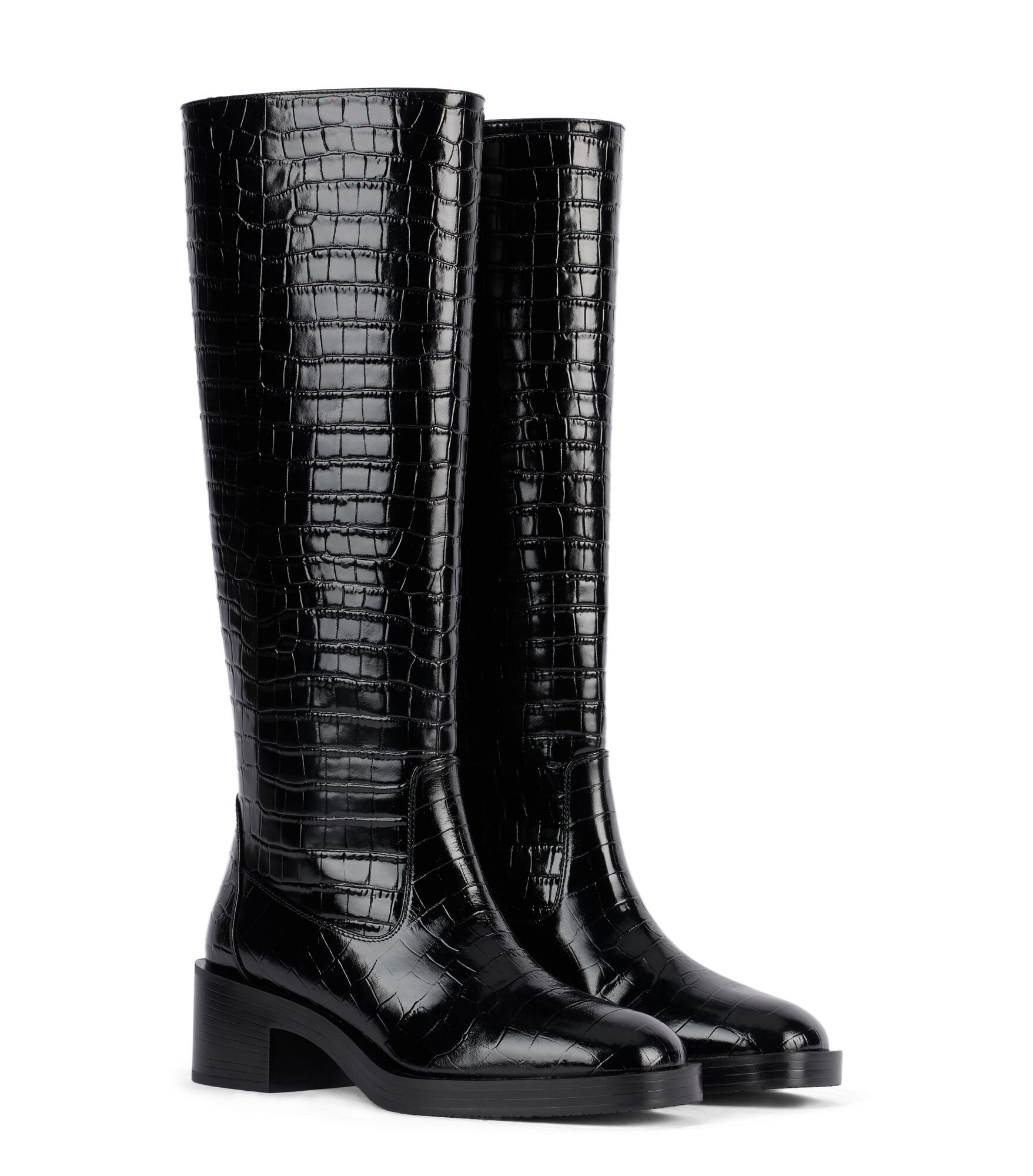 KAIA KNEE HIGH BOOT in BLACK for Women Stuart Weitzman UK