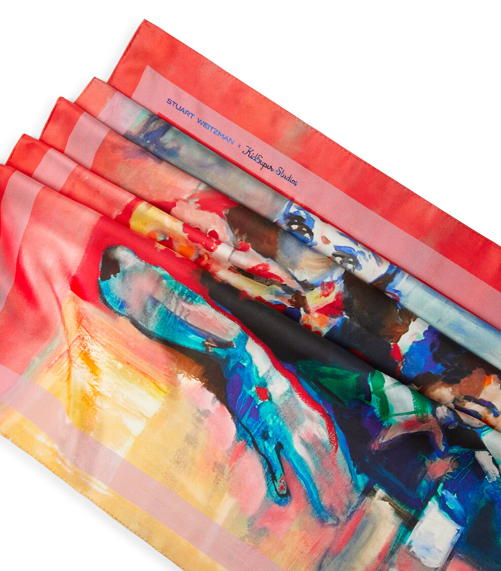 Stuart Weitzman SW X KIDSUPER SILK SCARF CORAL SE701PNLCOM