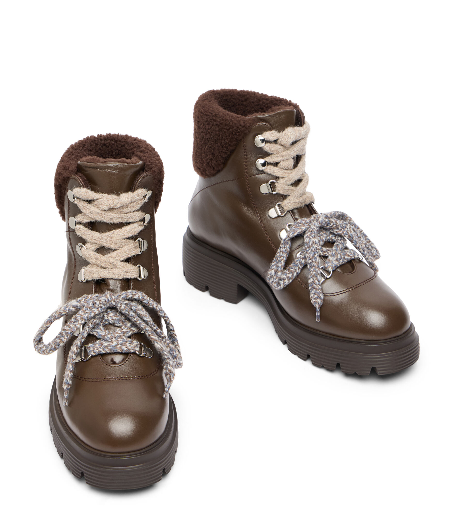 HUDSON LITE LACE-UP BOOTIE in WALNUT for Women | Stuart Weitzman