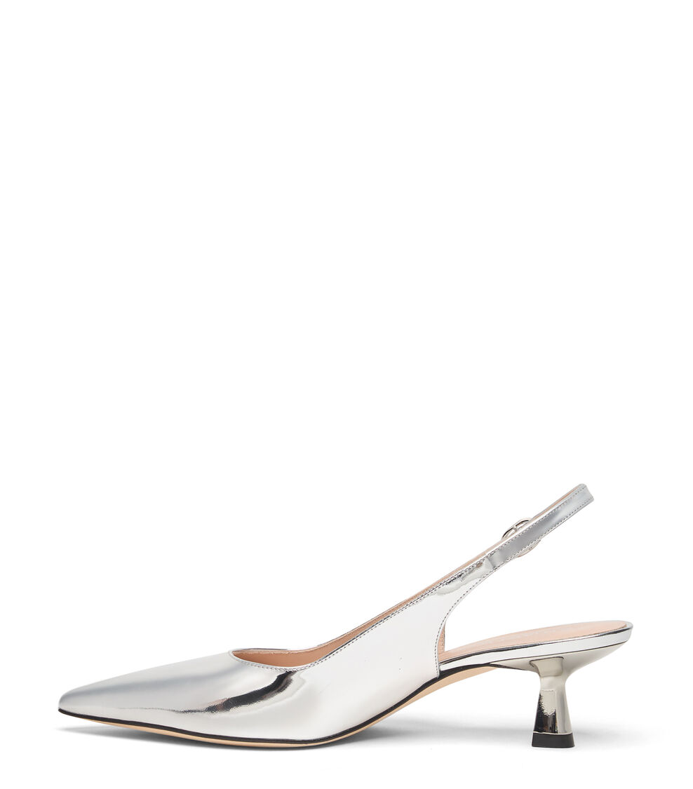 Stuart Weitzman STUART SCULPT SLINGBACK 50 SILVER SO050LSPSLV