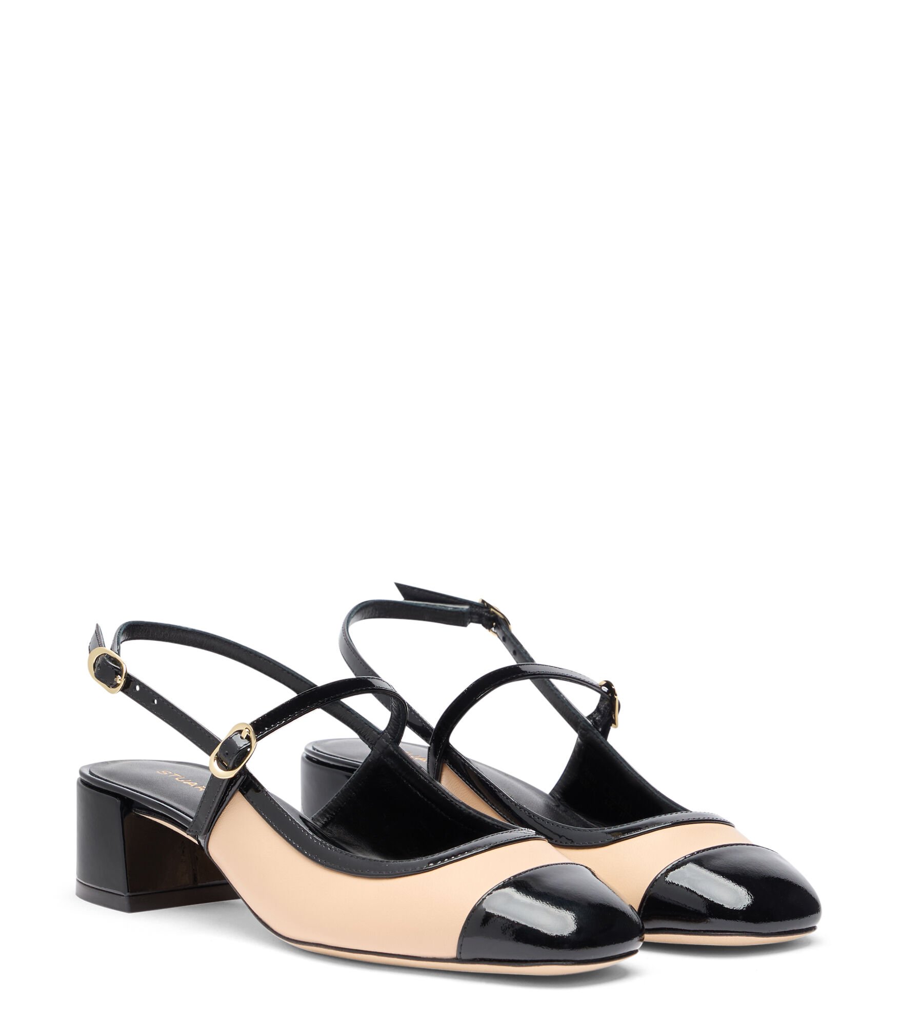 ローファー・オックスフォード Stuart Weitzman SL037LCD Closed Maeve Mary Jane slingback MAEVE MARY JANE SLINGBACK in BARELY BEIGE/BLACK for Women