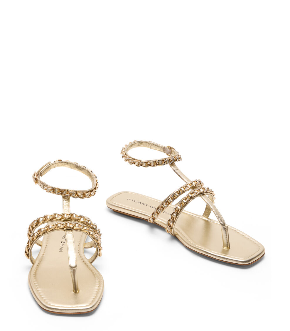 Stuart Weitzman SOLUXE CRYSTAL SANDAL PLATINO SM940LIDPYB