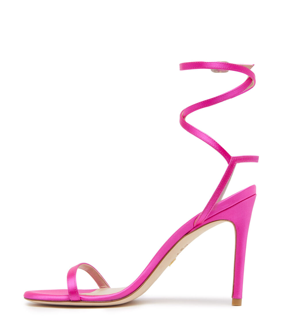 Stuart Weitzman BARELYNUDE 100 WRAP SANDAL FLAMINGO SC587SANCL6