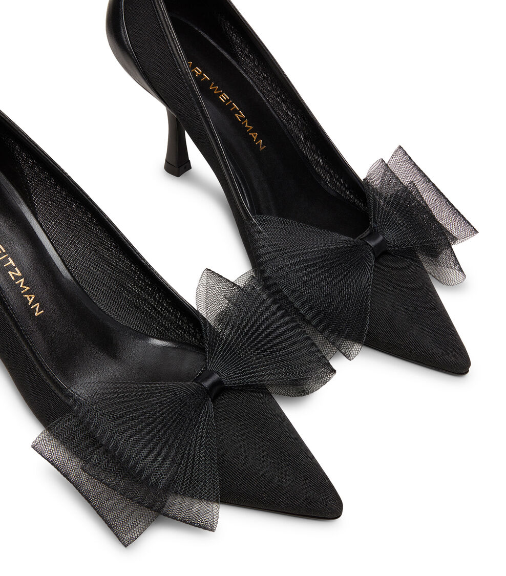 Stuart Weitzman BLUSHING BOW 75 PUMP BLACK SJ467LCHBLK