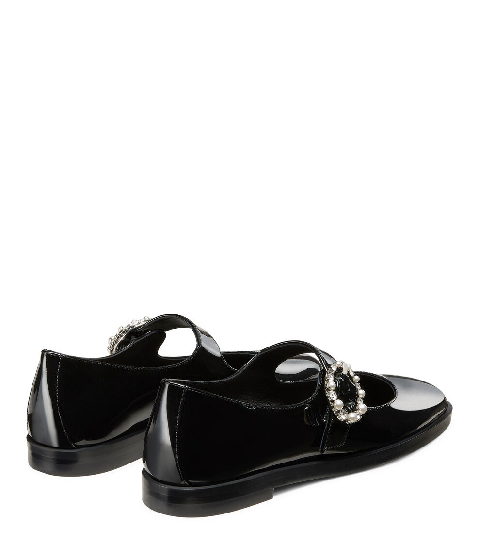 Stuart Weitzman LORALEI CRYSTAL MARY JANE NOIR SJ429PATBLK
