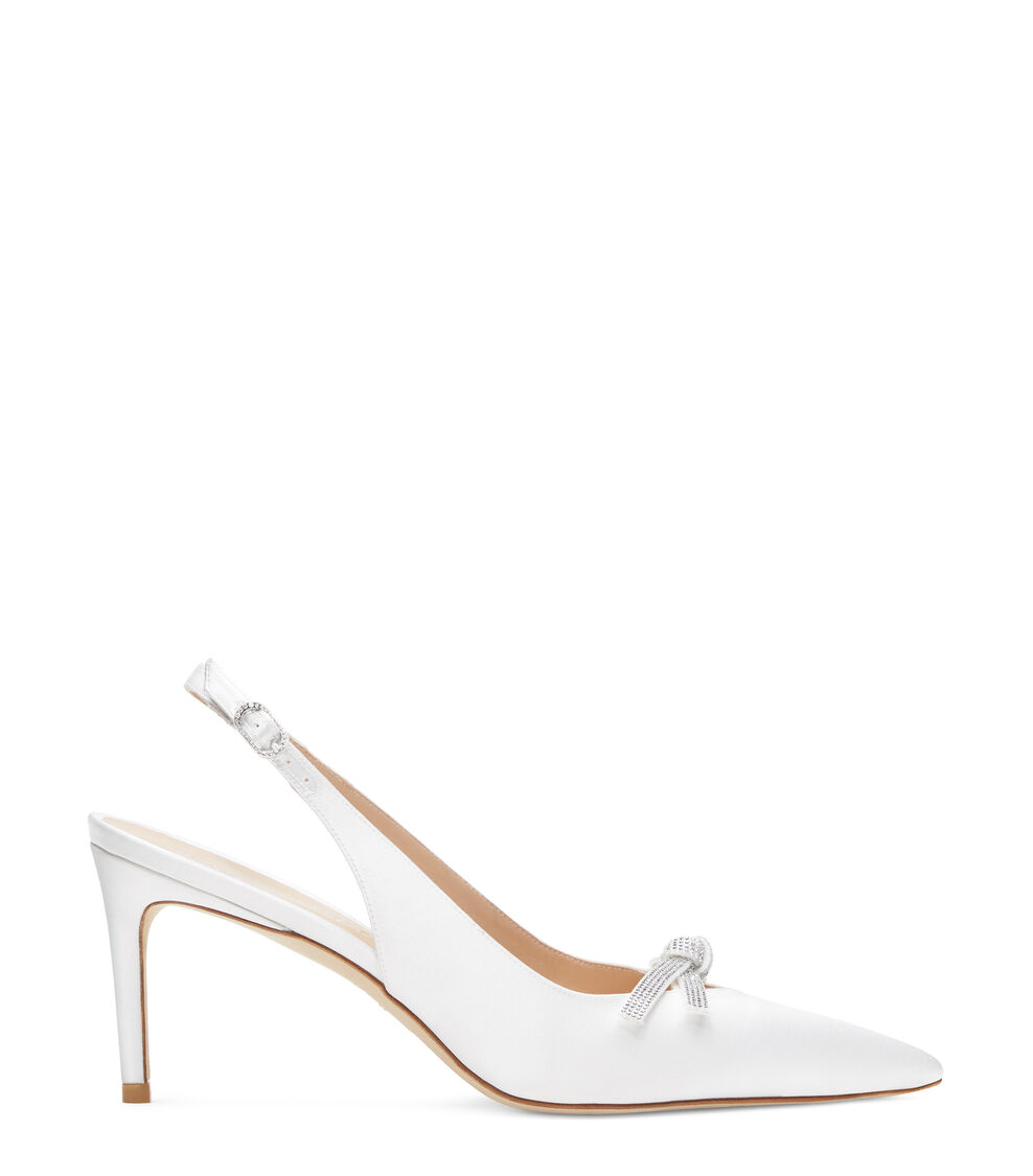 Stuart Weitzman SW BOW 75 SLINGBACK BIANCO SB595SANWHT