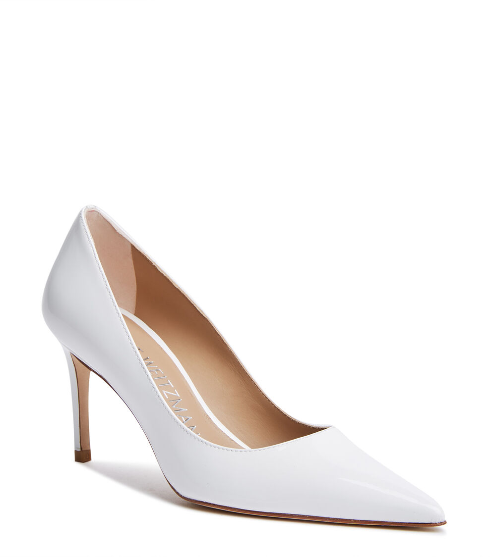Stuart Weitzman STUART 85 PUMP WHITE SA776PATWHT