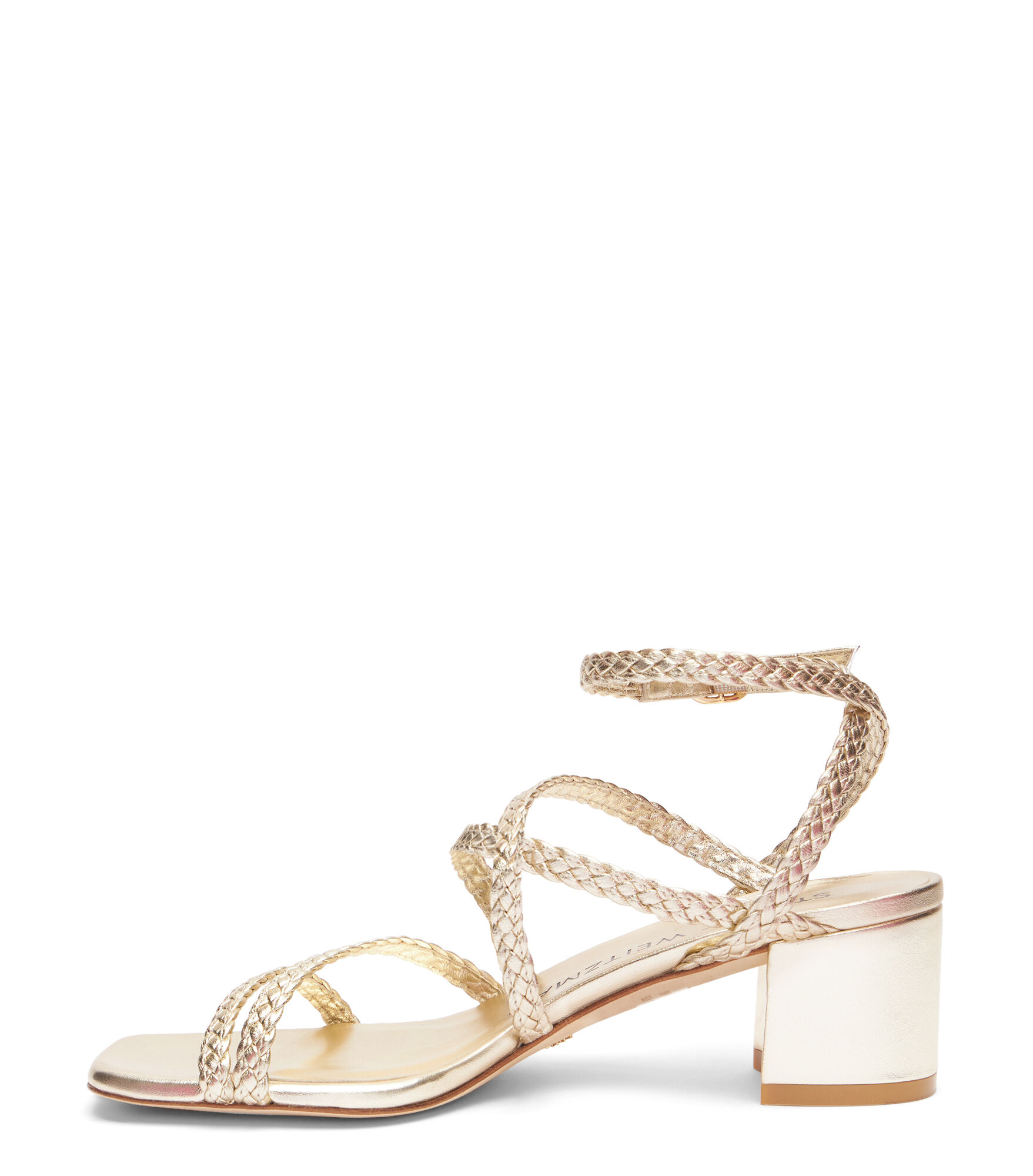 【直営・関税送料込】Awar strap 75 sandal WOVETTE 50 ANKLE-STRAP SANDAL in LIGHT GOLD for Women