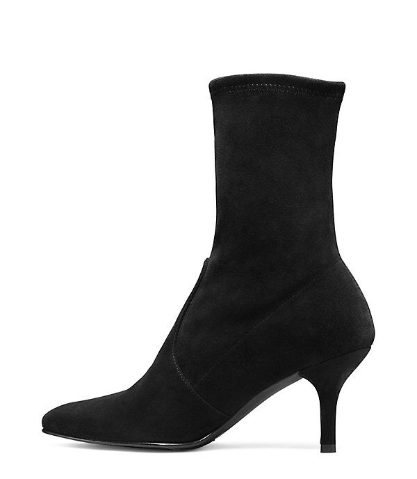 stuart weitzman cling suede sock bootie