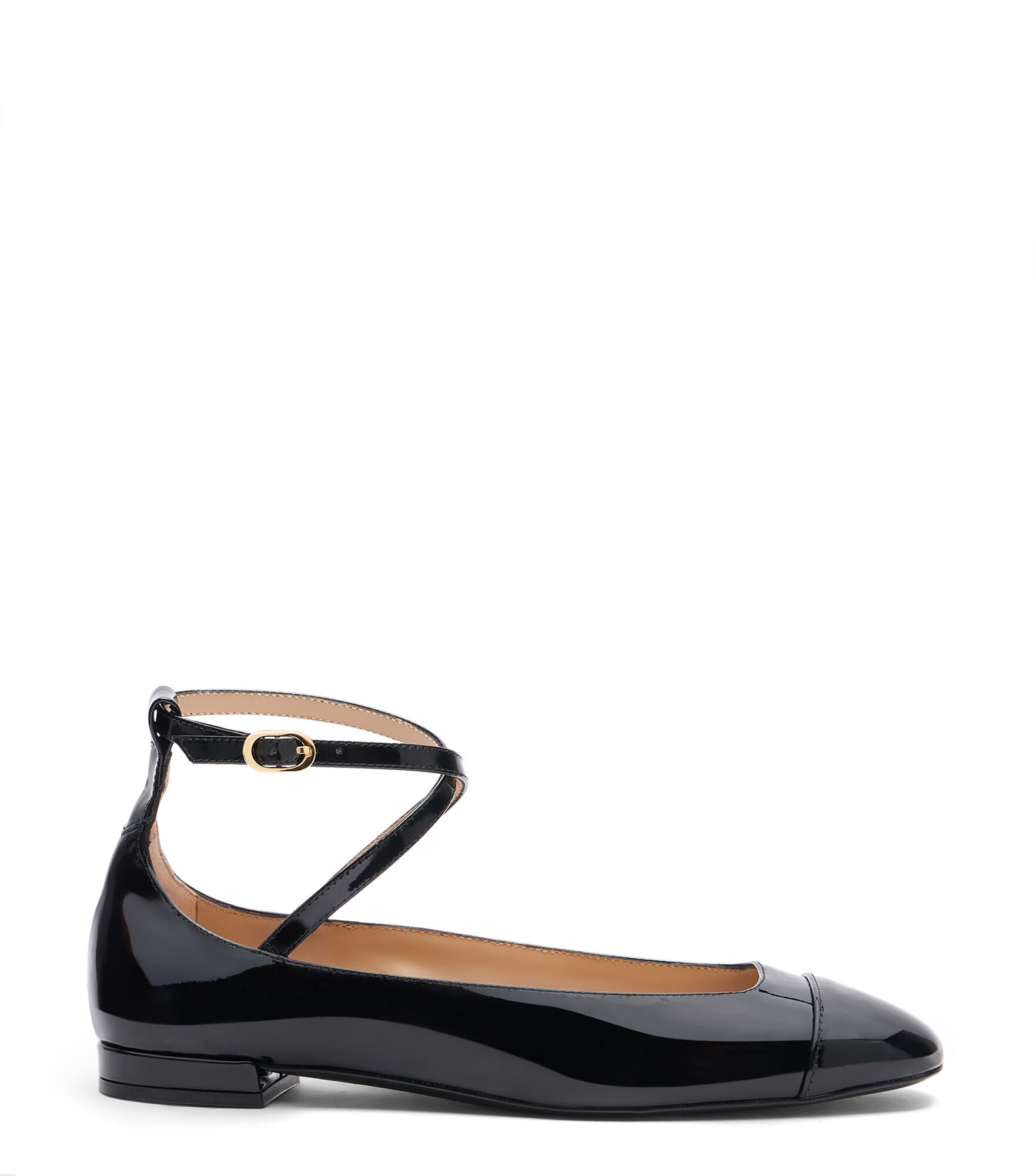EDEN STRAP FLAT in NERO da Donna Stuart Weitzman