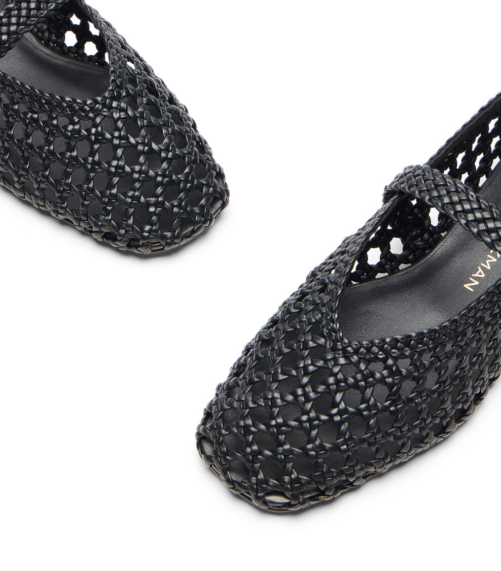 Stuart Weitzman PRIMA WOVEN MARY JANE BLACK SN724FIKBLK