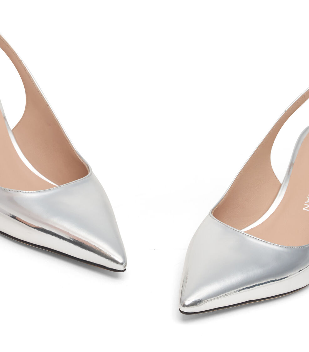Stuart Weitzman STUART SCULPT SLINGBACK 50 SILVER SO050LSPSLV