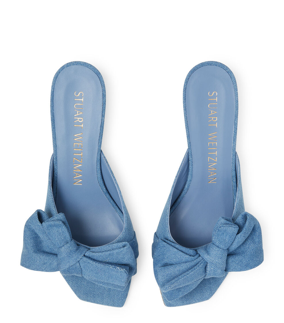 Stuart Weitzman LOVEKNOT 50 BLOCK SLIDE BLU EFFETTO D&Eacute;LAV&Eacute; SE059VDMS9N