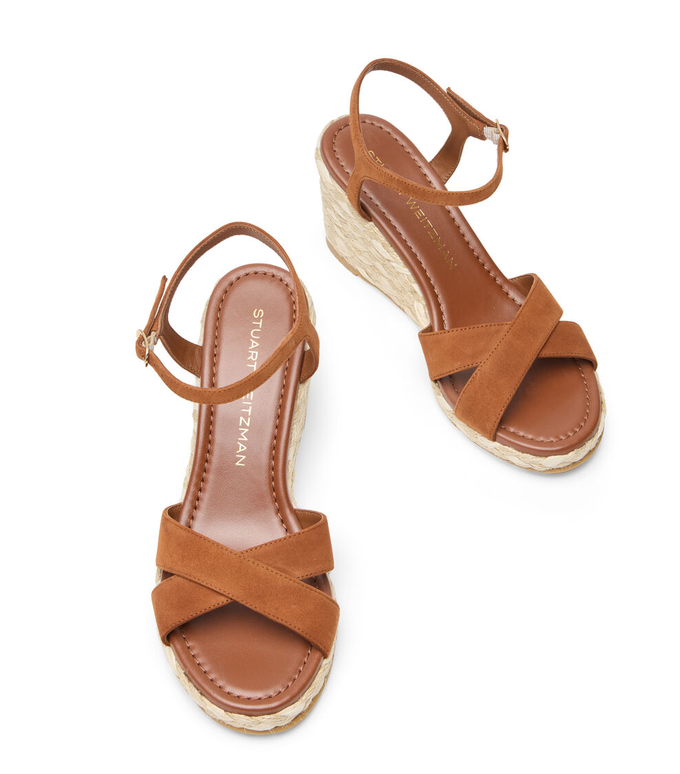 Stuart Weitzman DAYNA ESPADRILLE WEDGE LUXE SADDLE/NATURAL SL015SDJXX2