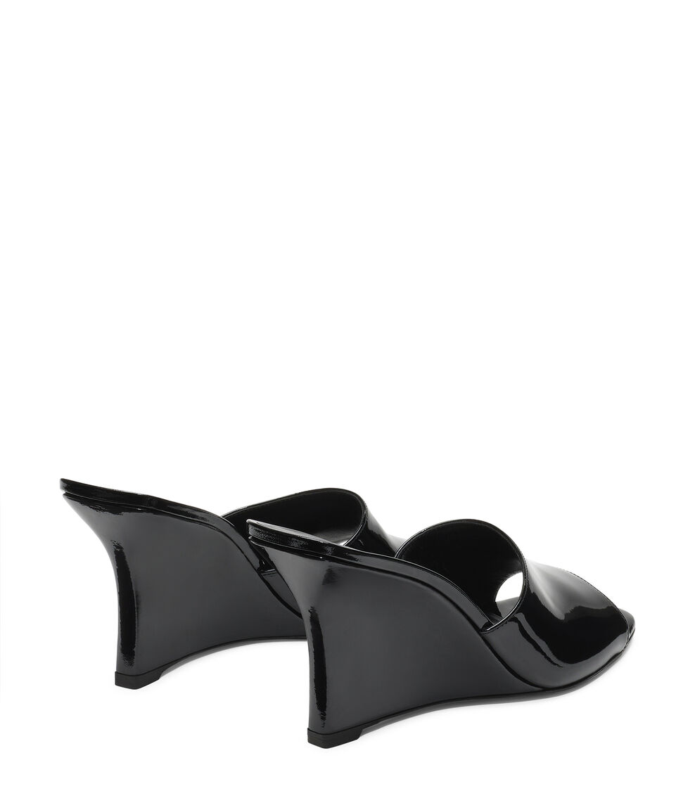 Stuart Weitzman VINNIE WEDGE MULE 85 BLACK SN833PATBLK