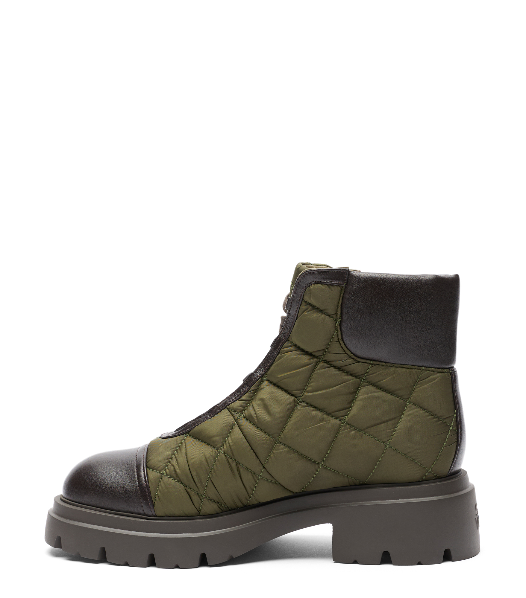  Stuart Weitzman Hudson Quilted Hiker Bootie - Woman Boots And Booties Olive/ebony 37.5 