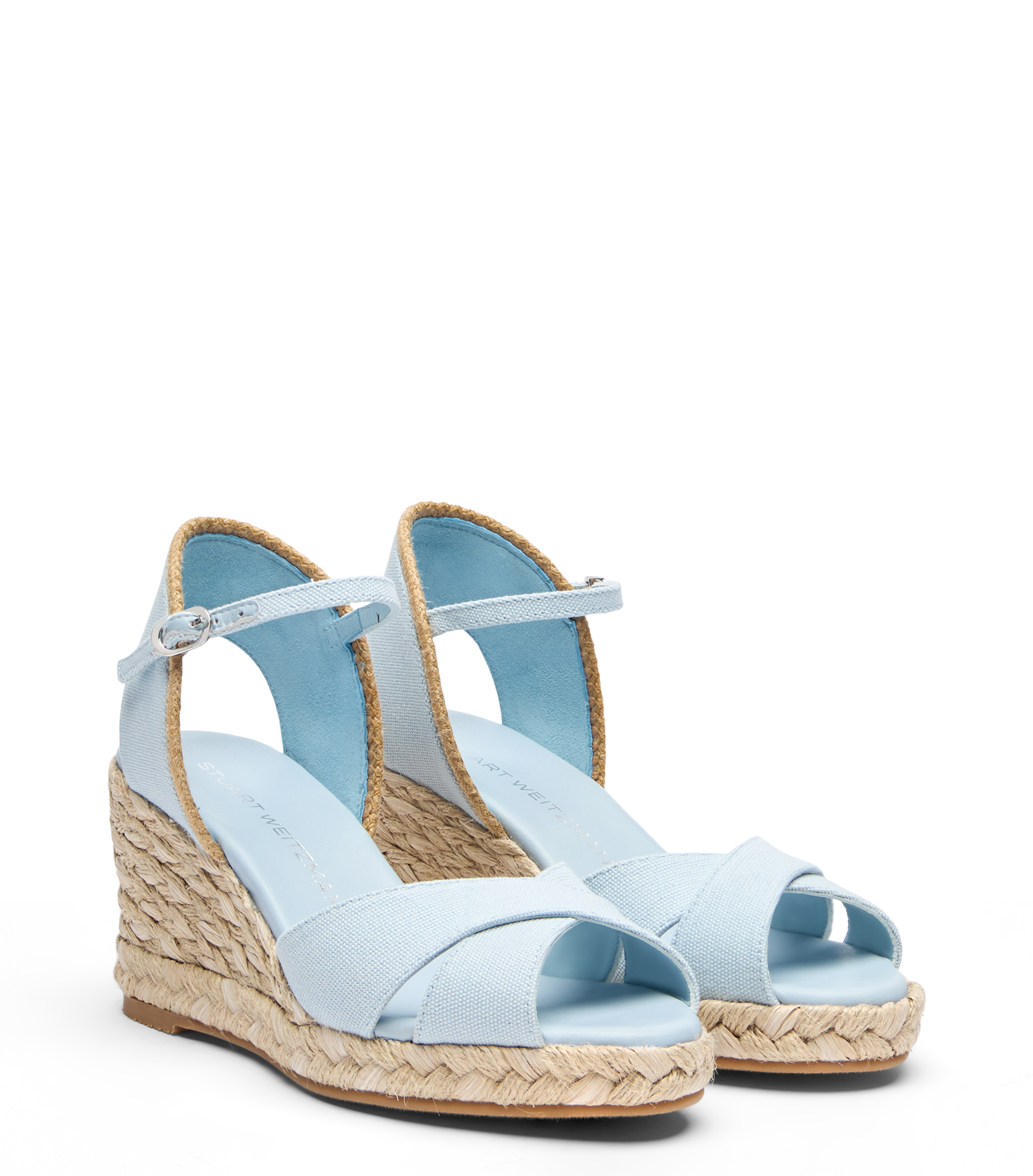  Stuart Weitzman Mirela Ii Espadrille Wedge - Woman  Cielo/natural 41 