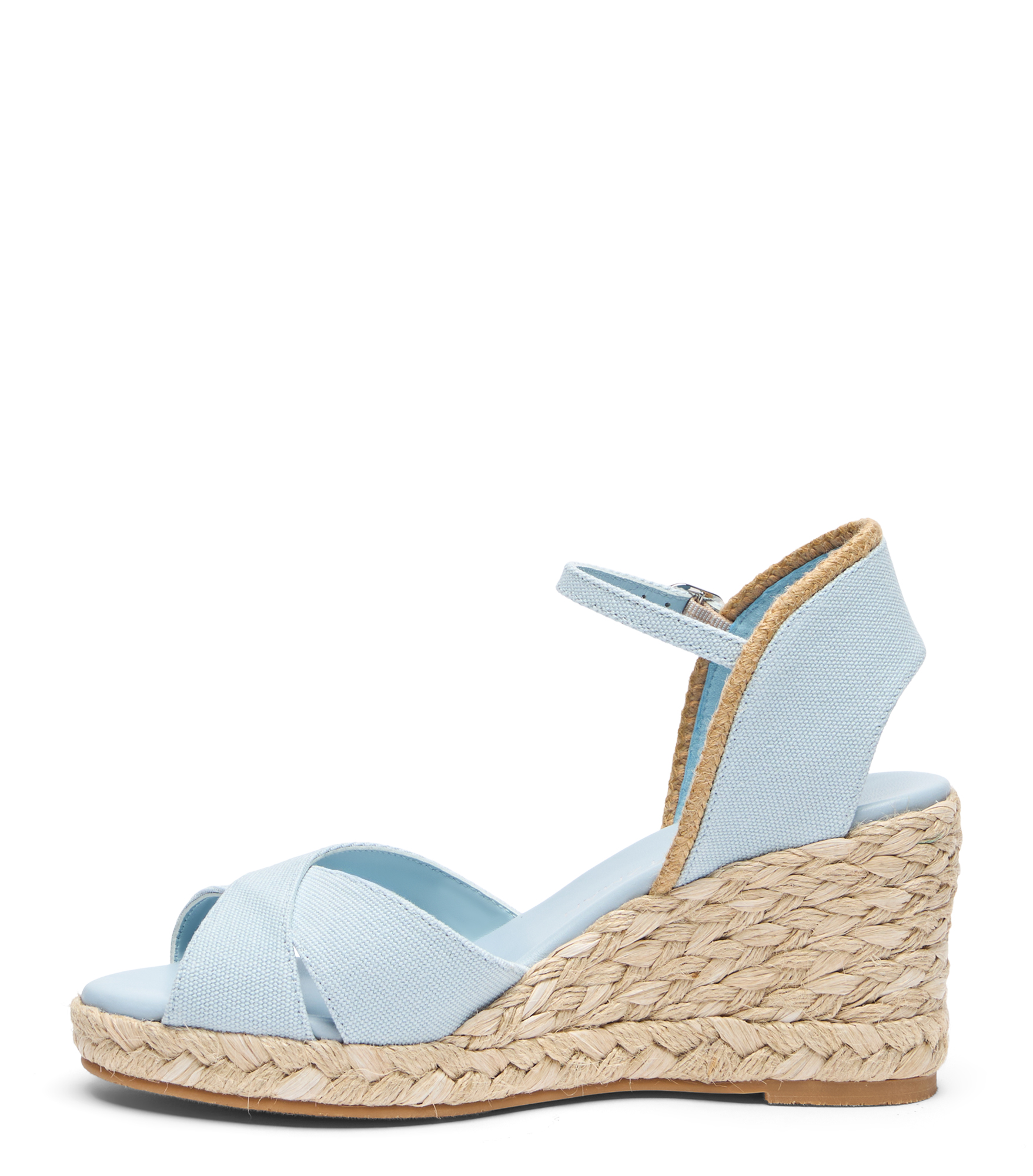  Stuart Weitzman Mirela Ii Espadrille Wedge - Woman  Cielo/natural 41 