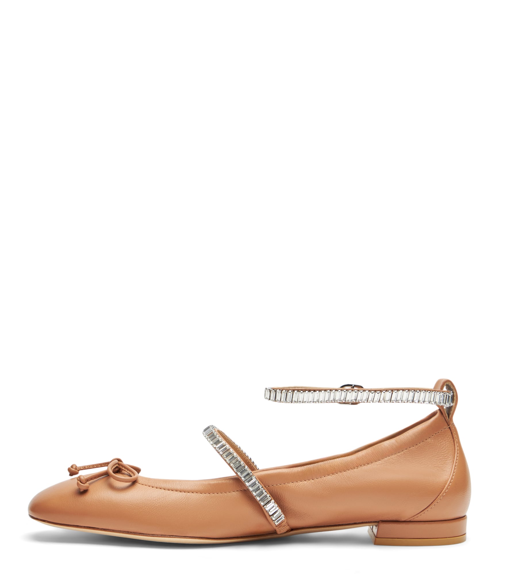  Stuart Weitzman Stefanie Ballet Flat - Woman  Tan/clear 39.5 