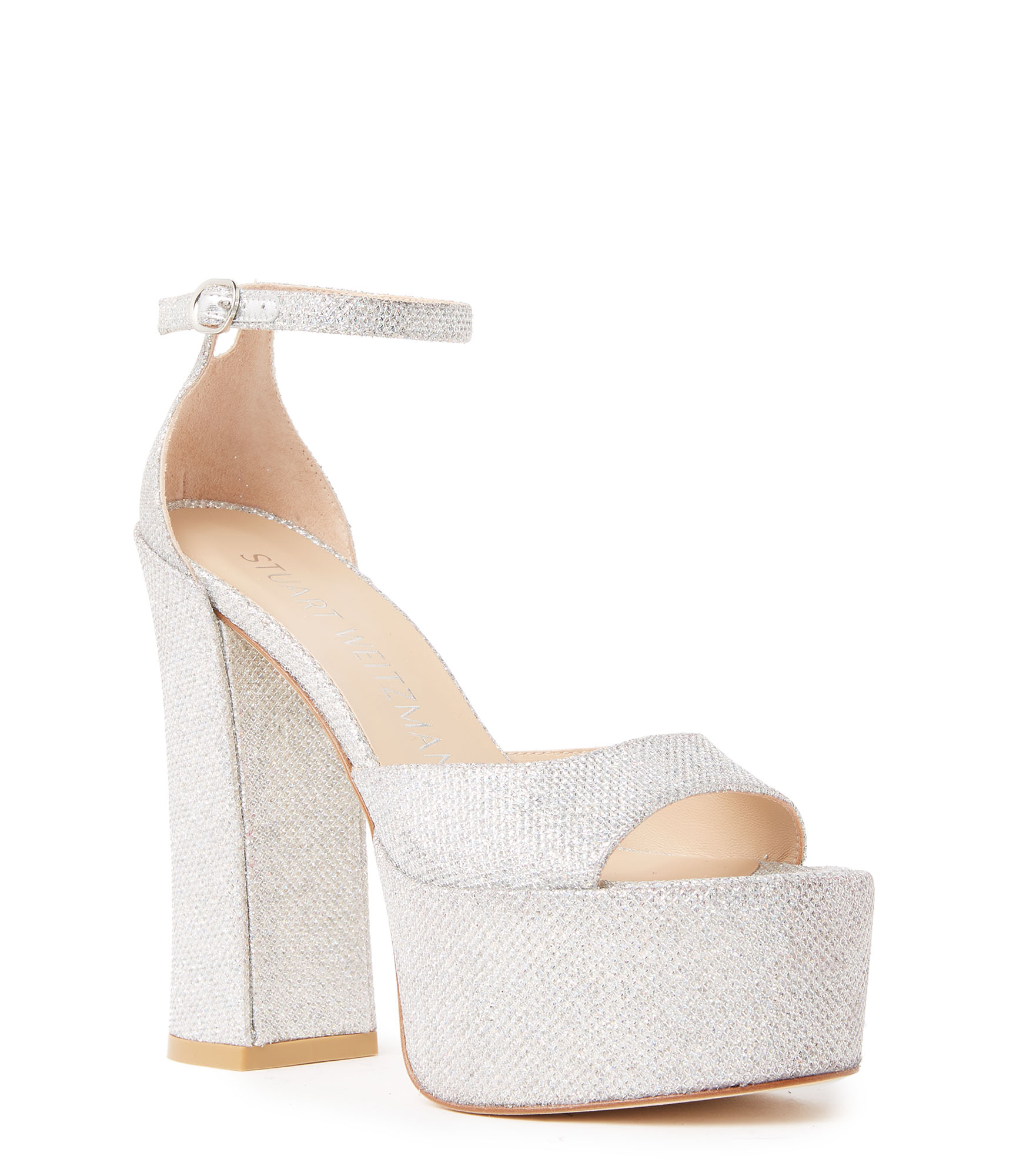 Stuart Weitzman Skyhigh 145 Platform Sandal - Frau Sandalen Und Keilabsatzschuh Crystal 40.5 