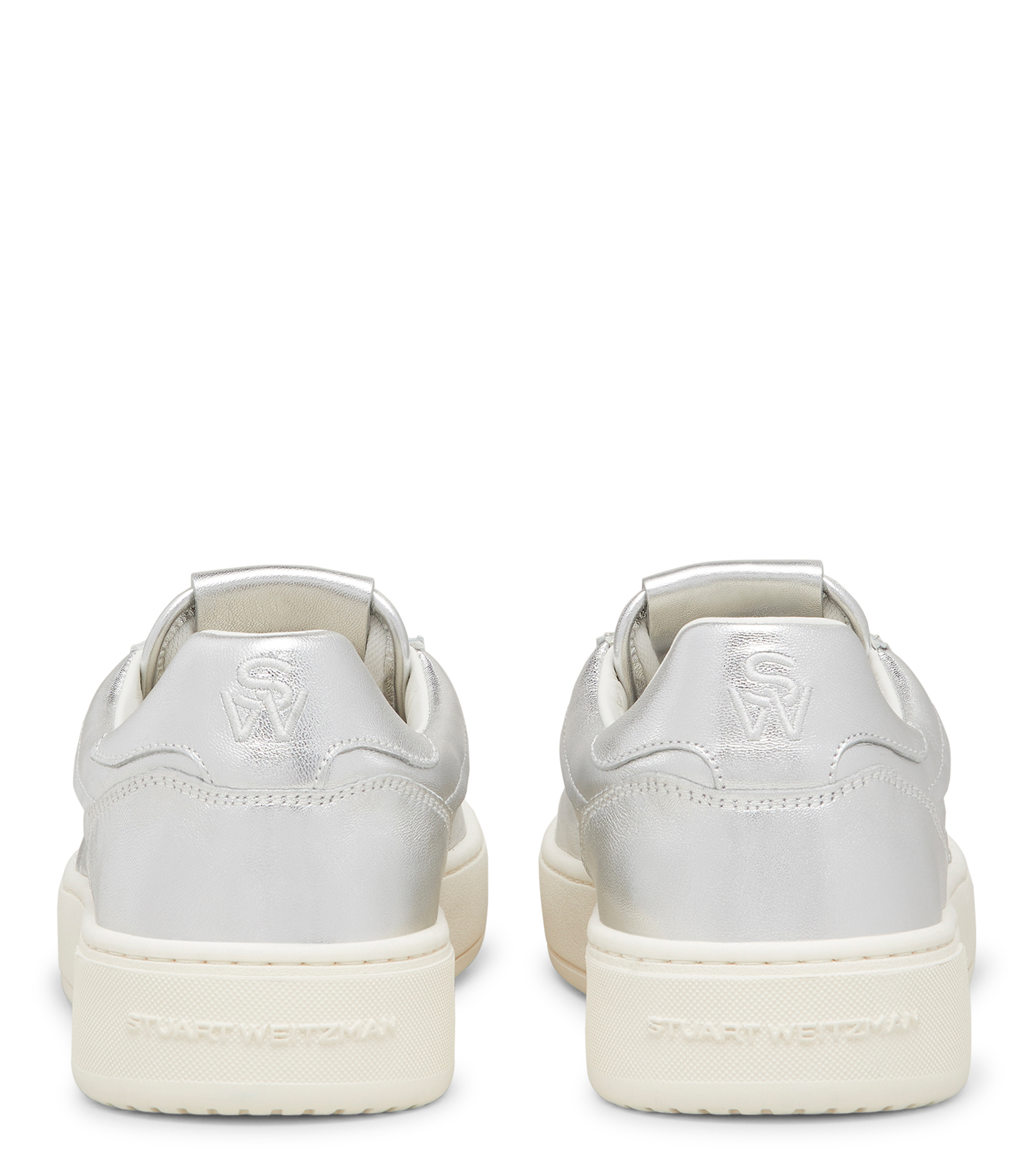  Stuart Weitzman Sw Courtside Sleek Sneaker - Woman  Silver 35 