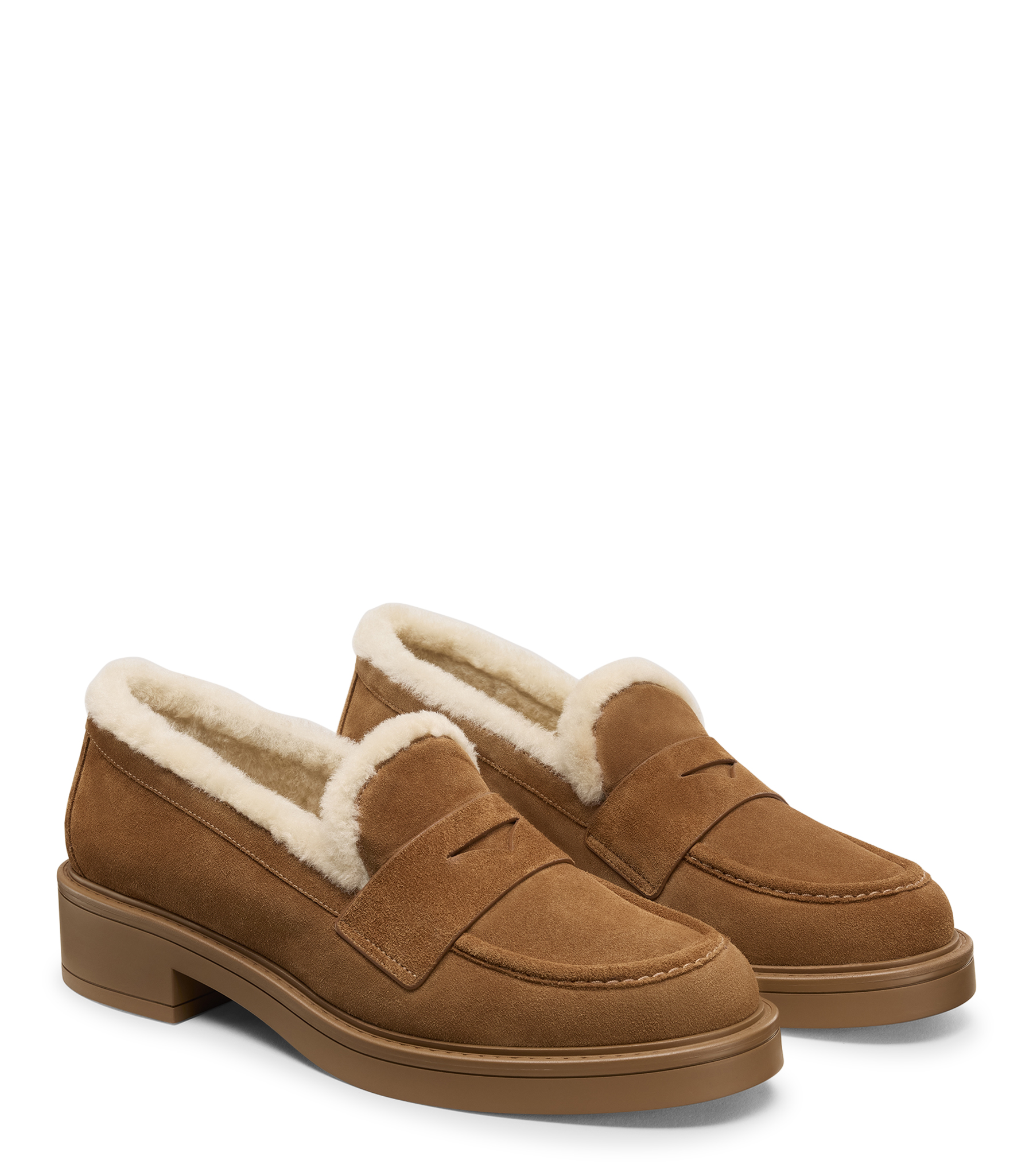  Stuart Weitzman Celia Lite Shearling Loafer - Woman  Doe/vanilla 36 