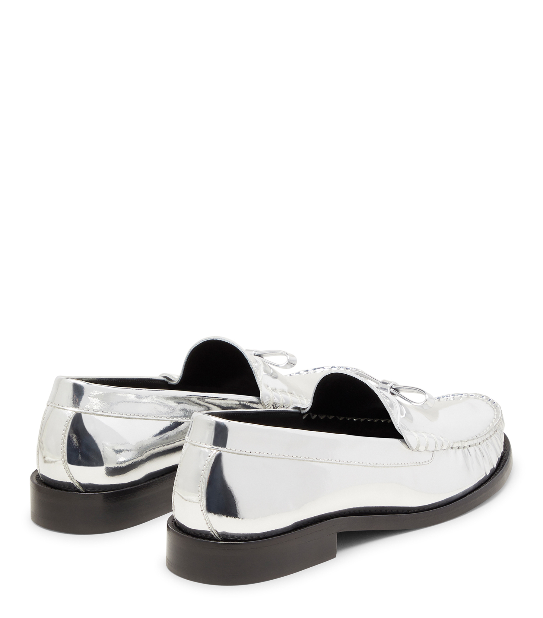  Stuart Weitzman Lottie Bow Loafer - Woman  Silver 37 