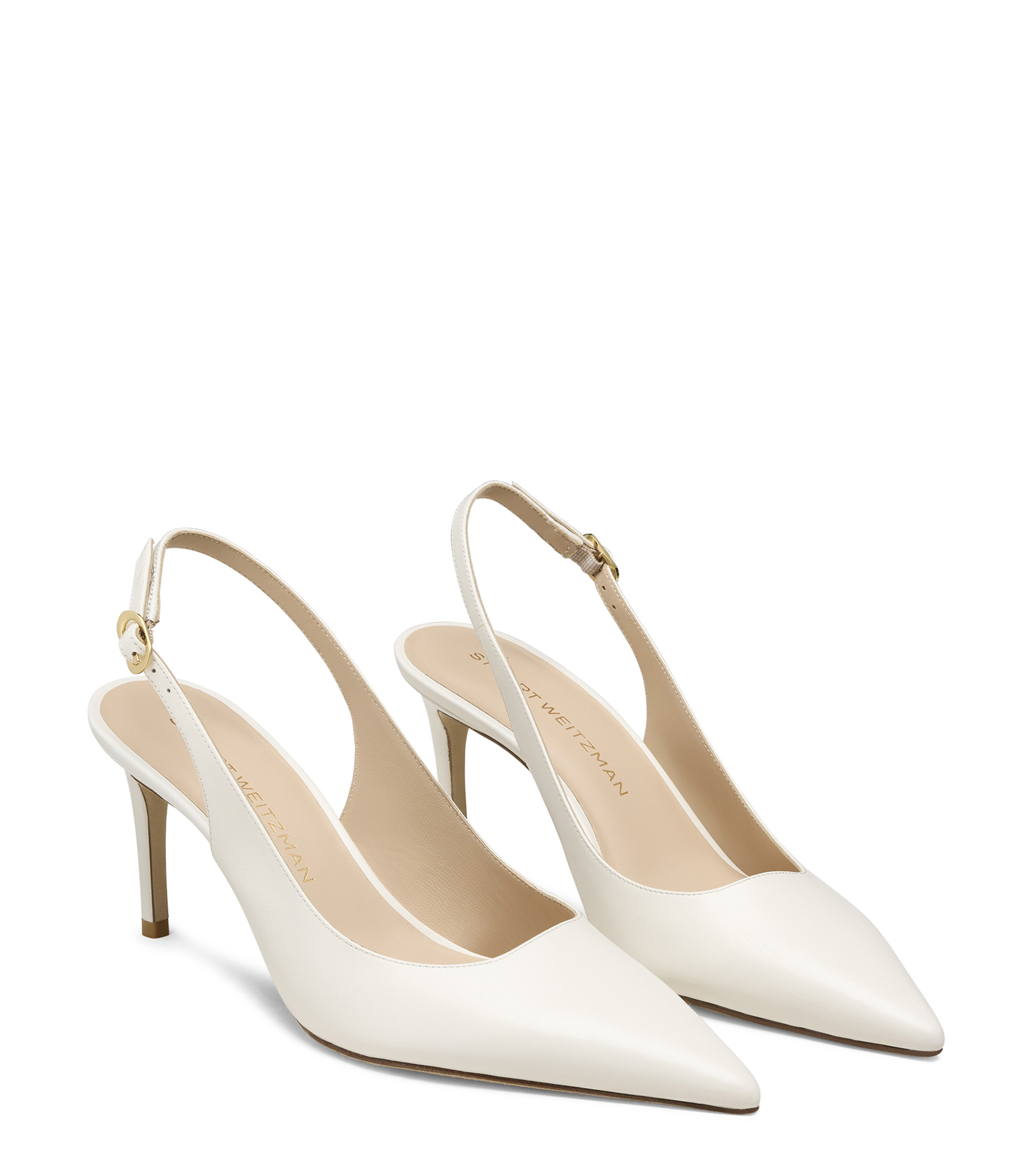  Stuart Weitzman Stuart Power Slingback 75 - Frau Slingback Sahne 40.5 