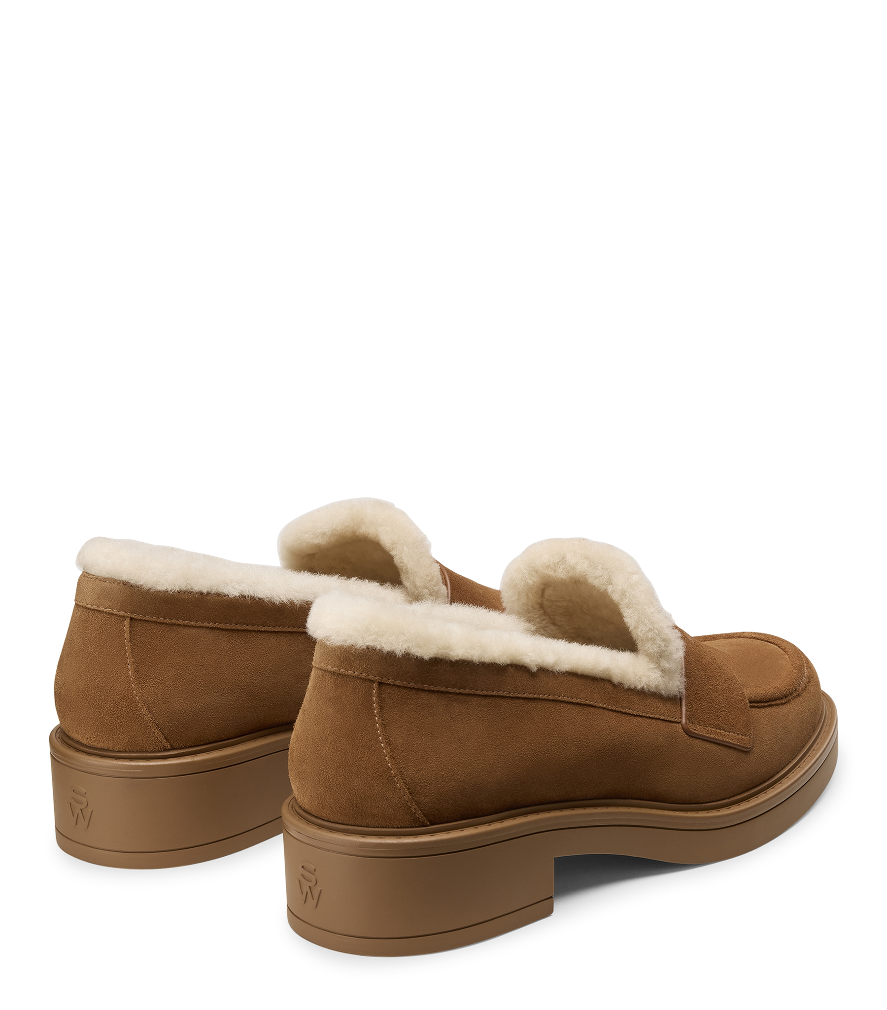  Stuart Weitzman Celia Lite Shearling Loafer - Woman  Doe/vanilla 36 