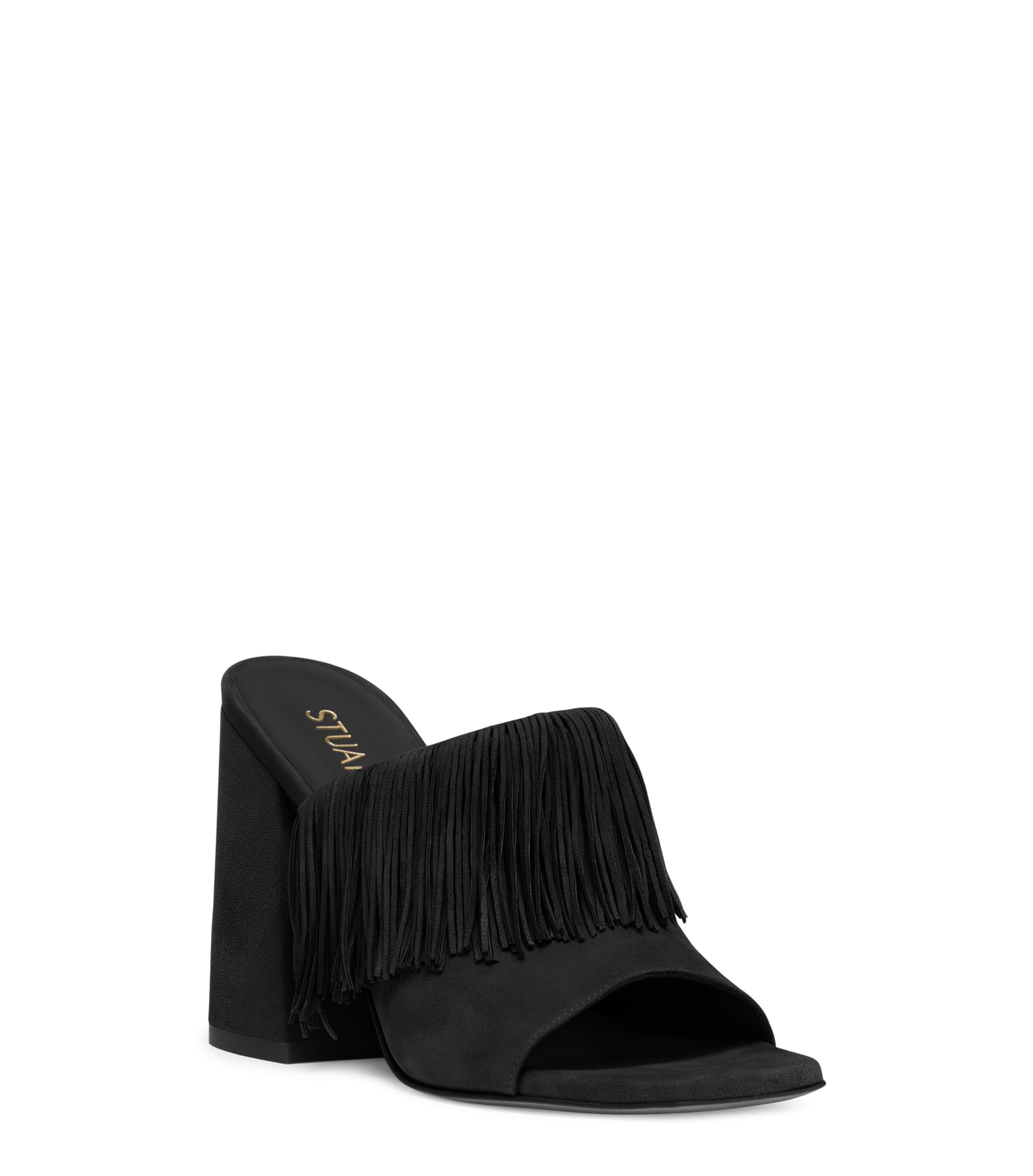  Stuart Weitzman Tia Fringe 100 Slide - Frau  Schwarz 39.5 