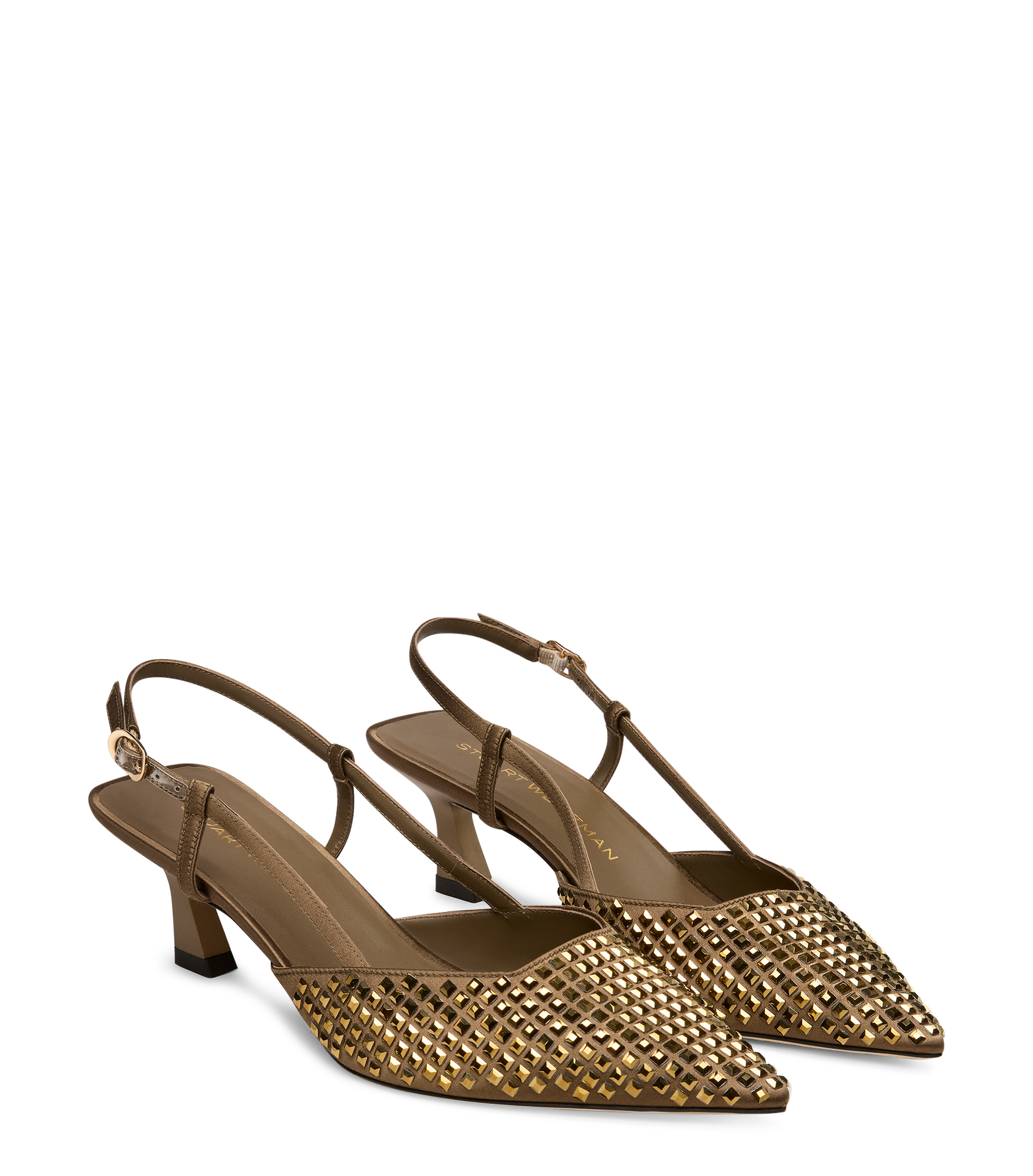  Stuart Weitzman Vinnie Radiant Slingback 50 - Woman Slingback Golden Olive 38 
