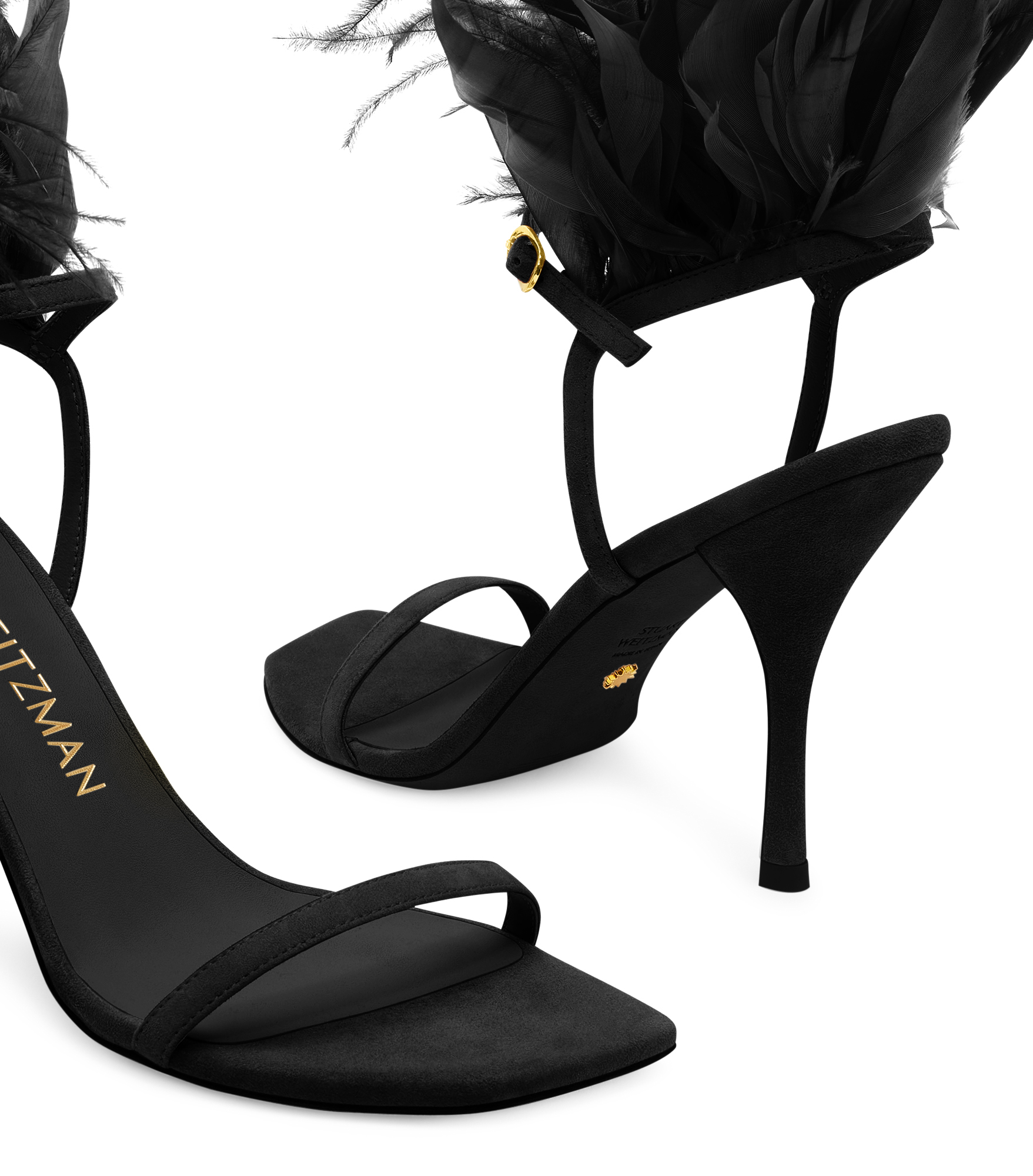  Stuart Weitzman Plume 100 Sandal - Mujer  Negro 35 