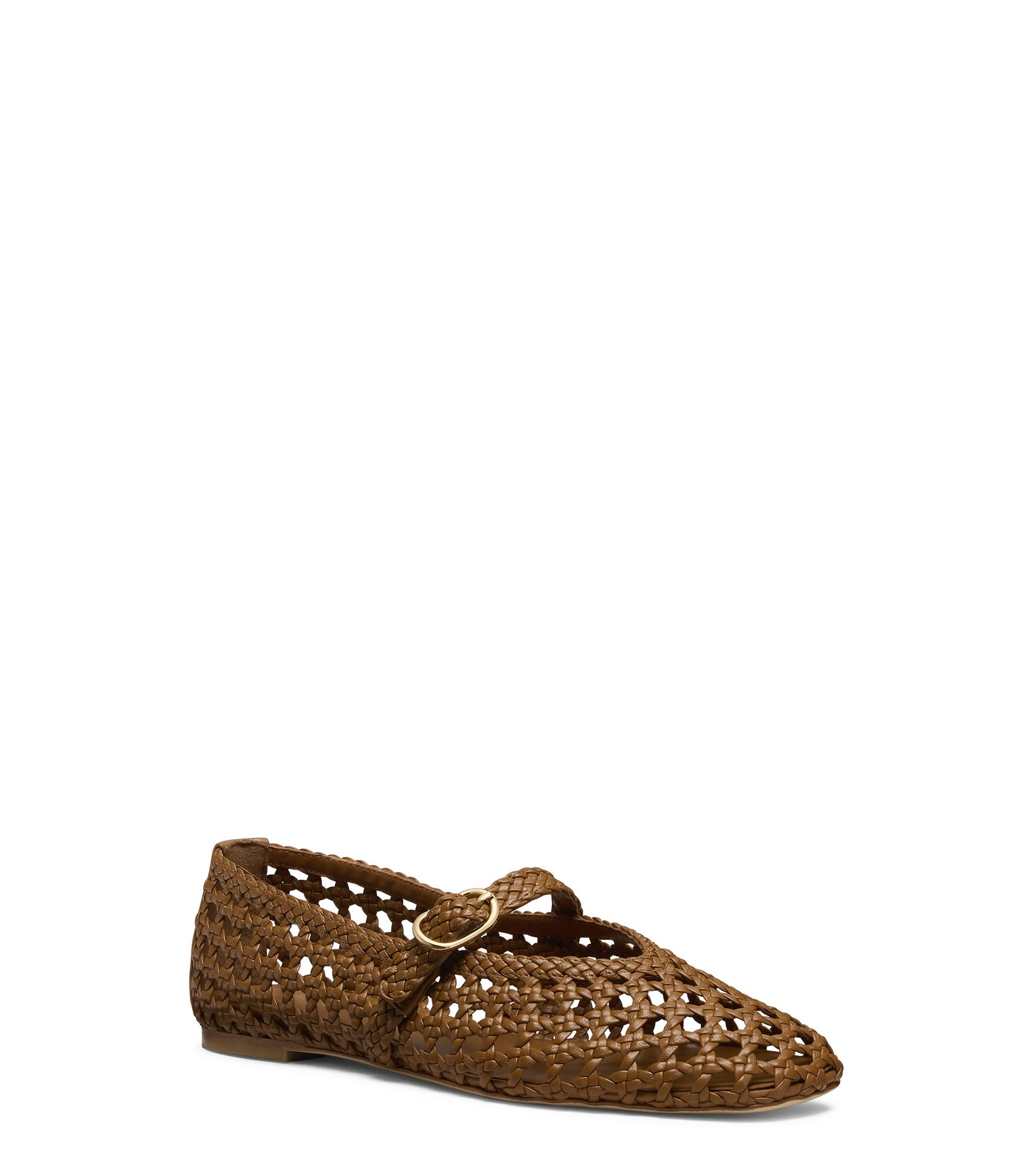  Stuart Weitzman Prima Woven Mary Jane - Frau Loafer Und Flache Schuhe Boho Tan 38 