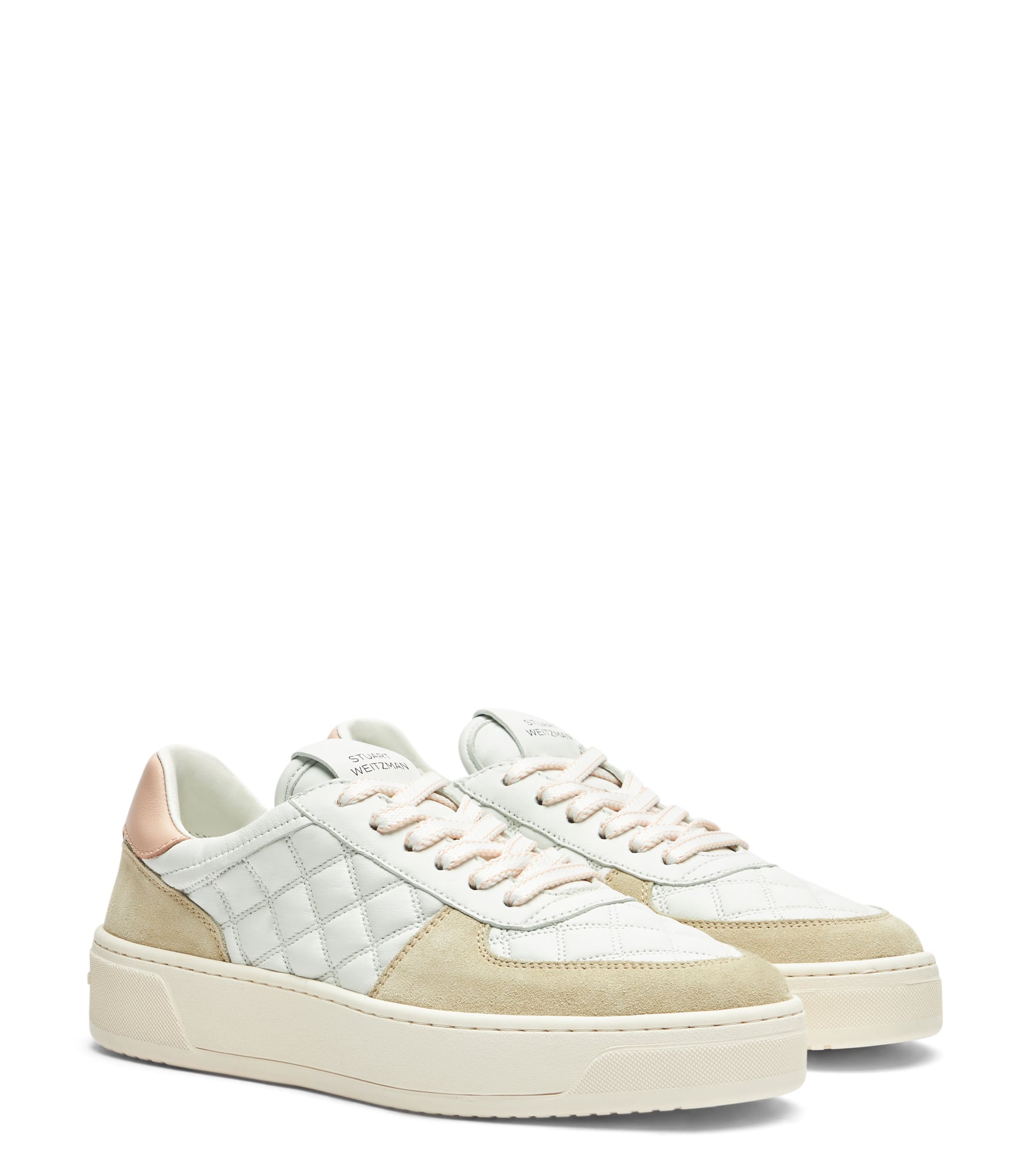  Stuart Weitzman Sw Courtside Sleek Sneaker - Woman  Light Beige/white/nude 41 