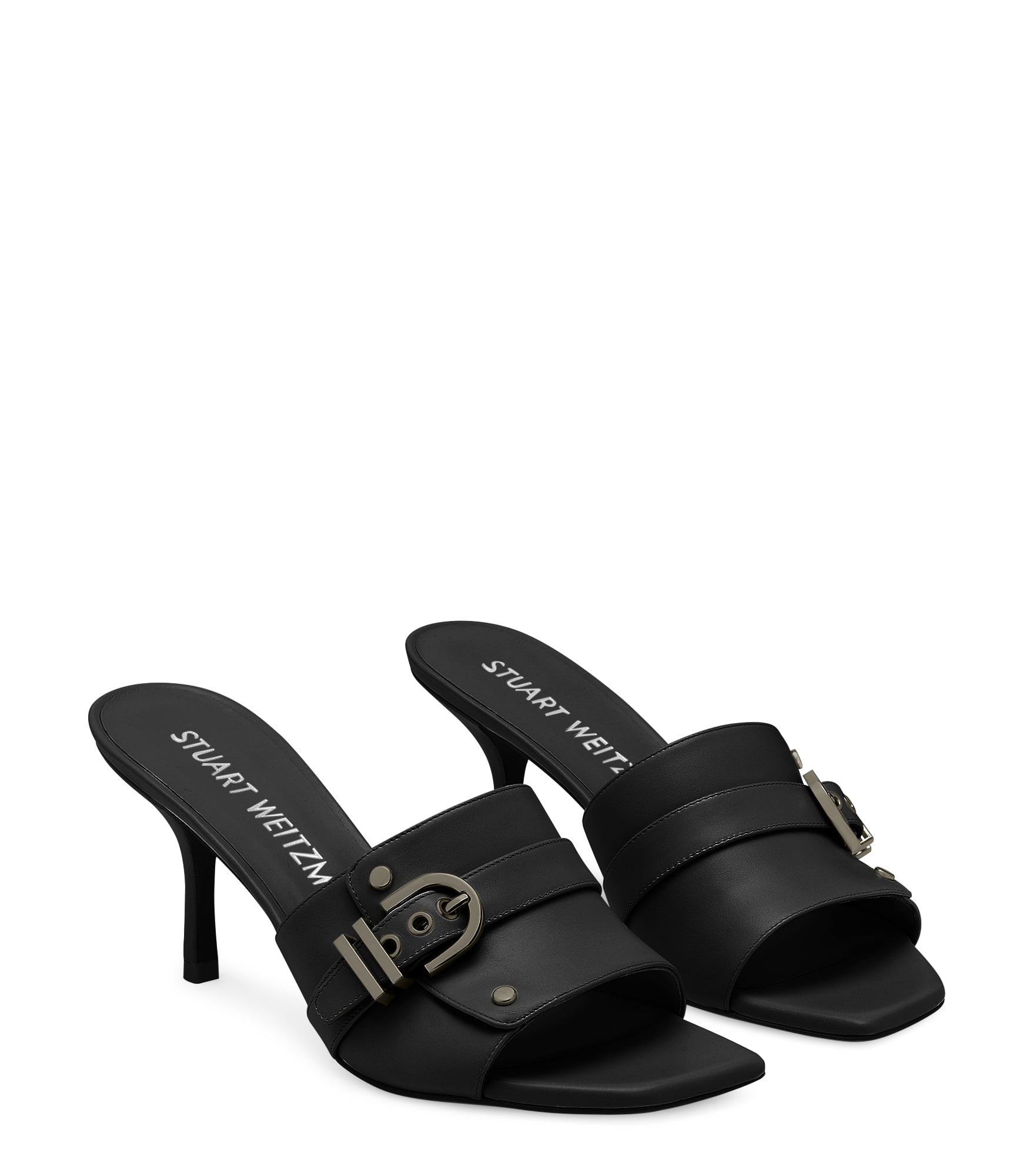  Stuart Weitzman Maverick 75 Slide - Woman Sandals And Wedges Black 37.5 