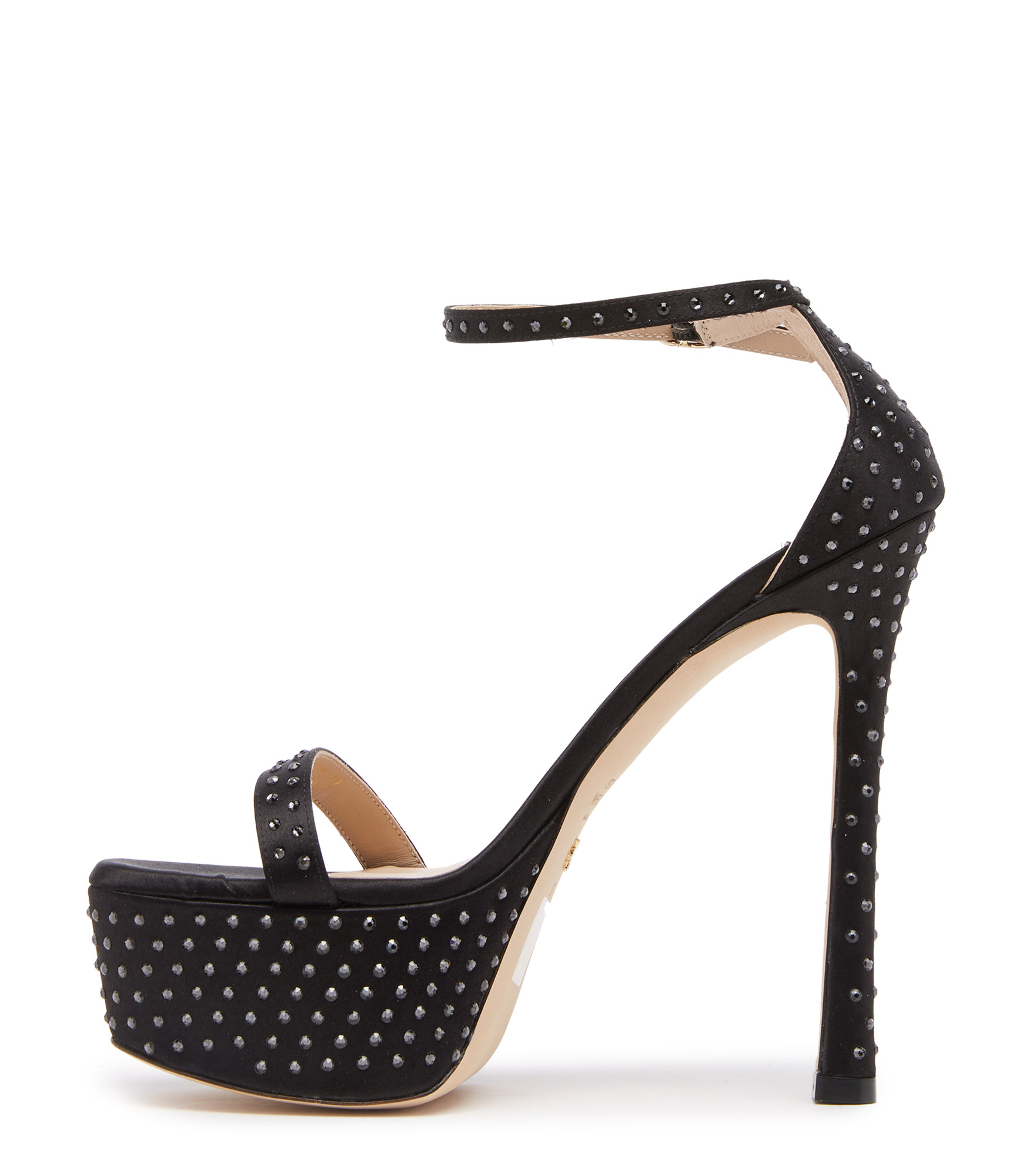  Stuart Weitzman Nudistcurve Hollywood Shine Sandal - Frau  Schwarz 39.5 