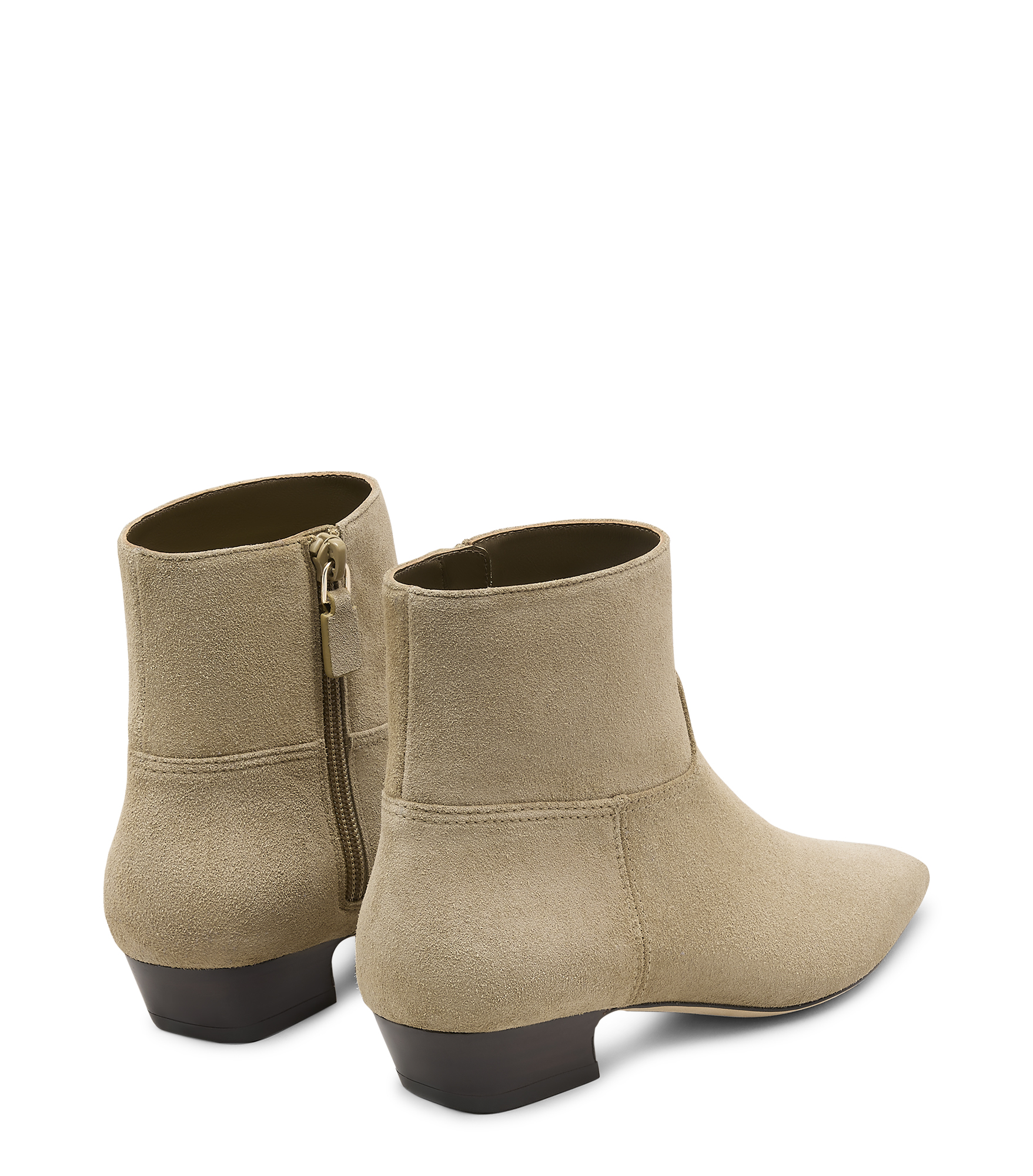  Stuart Weitzman Stassi Zip Bootie - Frau Stiefel Und Stiefeletten Golden Olive/marron Vino 37.5 